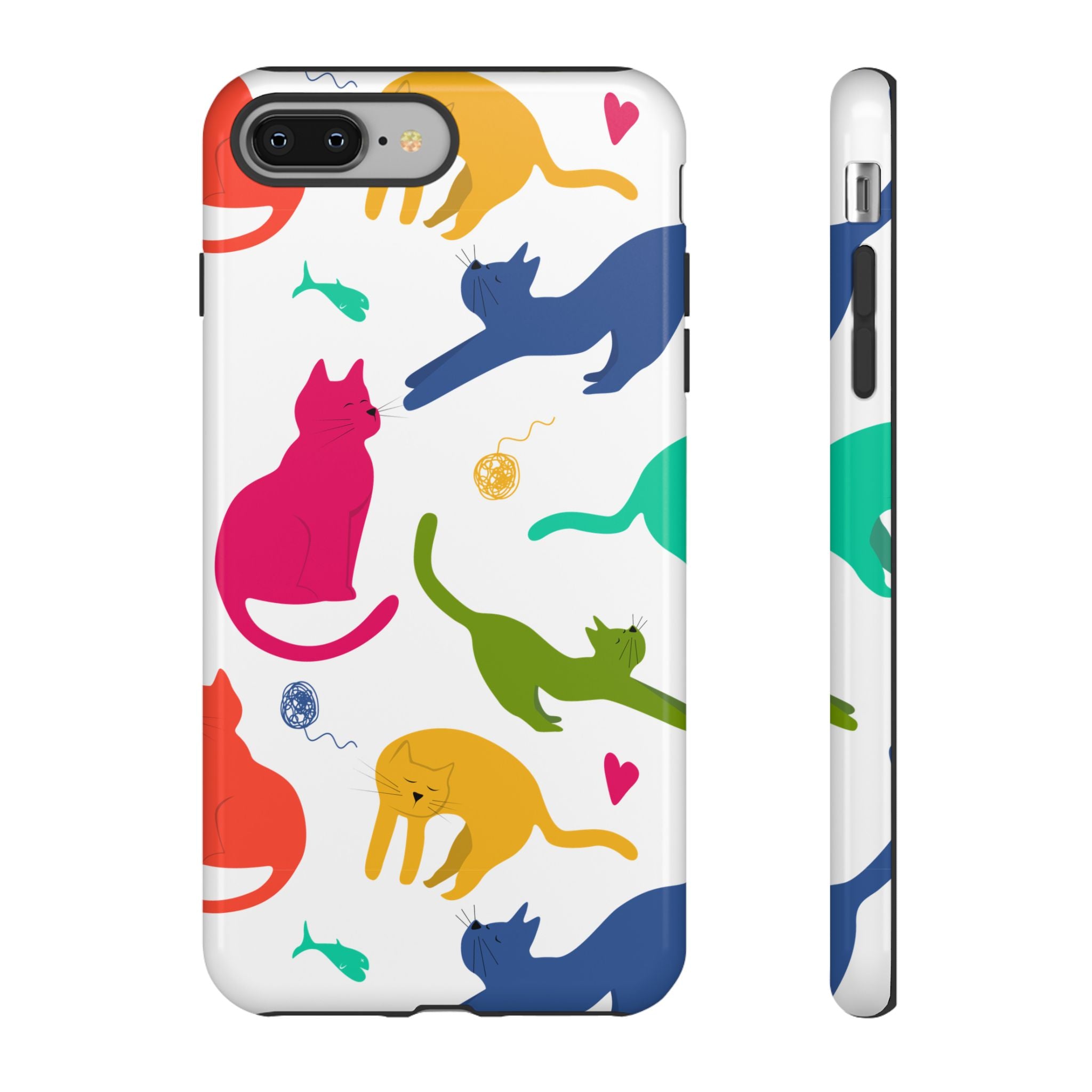 Colorful Cat Phone Case, Fun Pet Lover Gift, Tough Phone Cover, Cute Cat Accessories, Animal Theme Decor