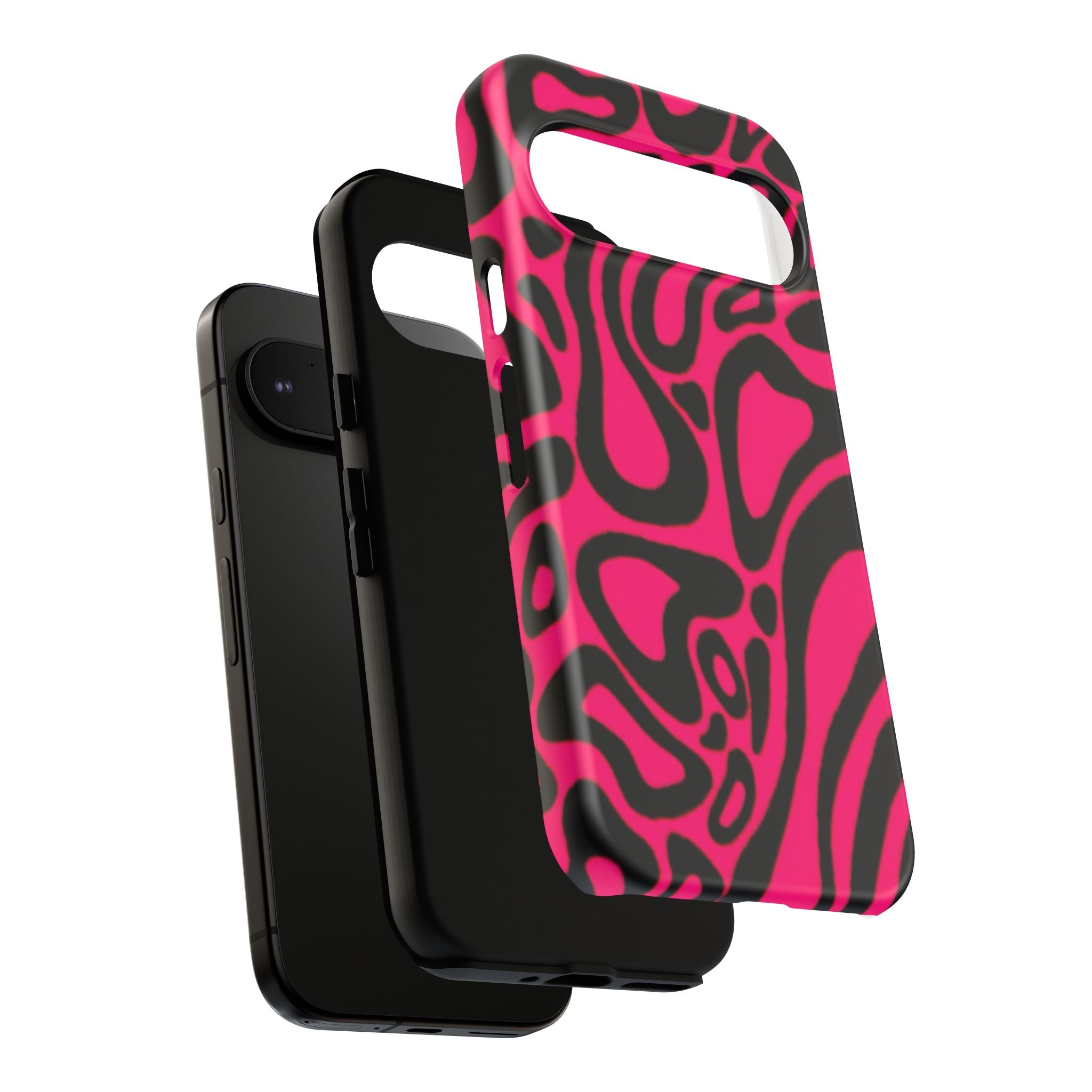 Bold Pink Patterned Phone Case, Stylish Tough Case, Trendy Accessory, Gift for Her, Tech Protection