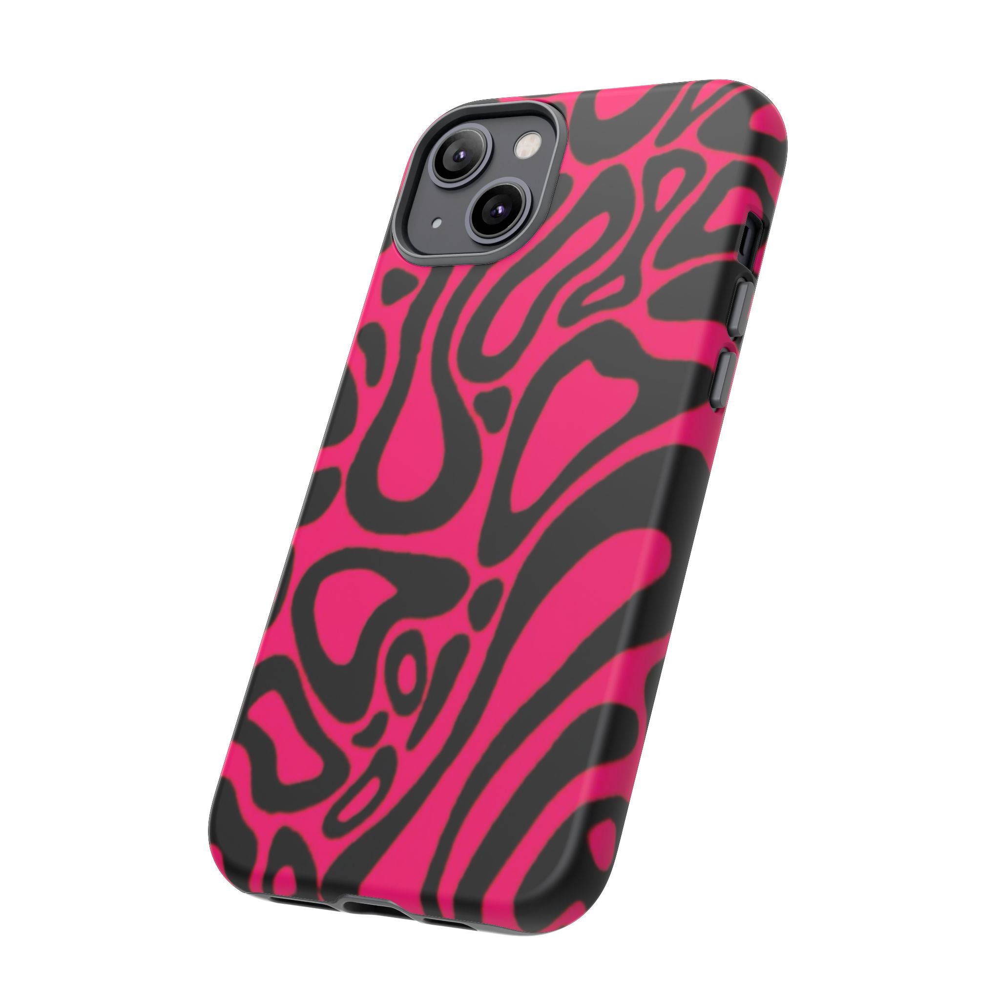 Bold Pink Patterned Phone Case, Stylish Tough Case, Trendy Accessory, Gift for Her, Tech Protection