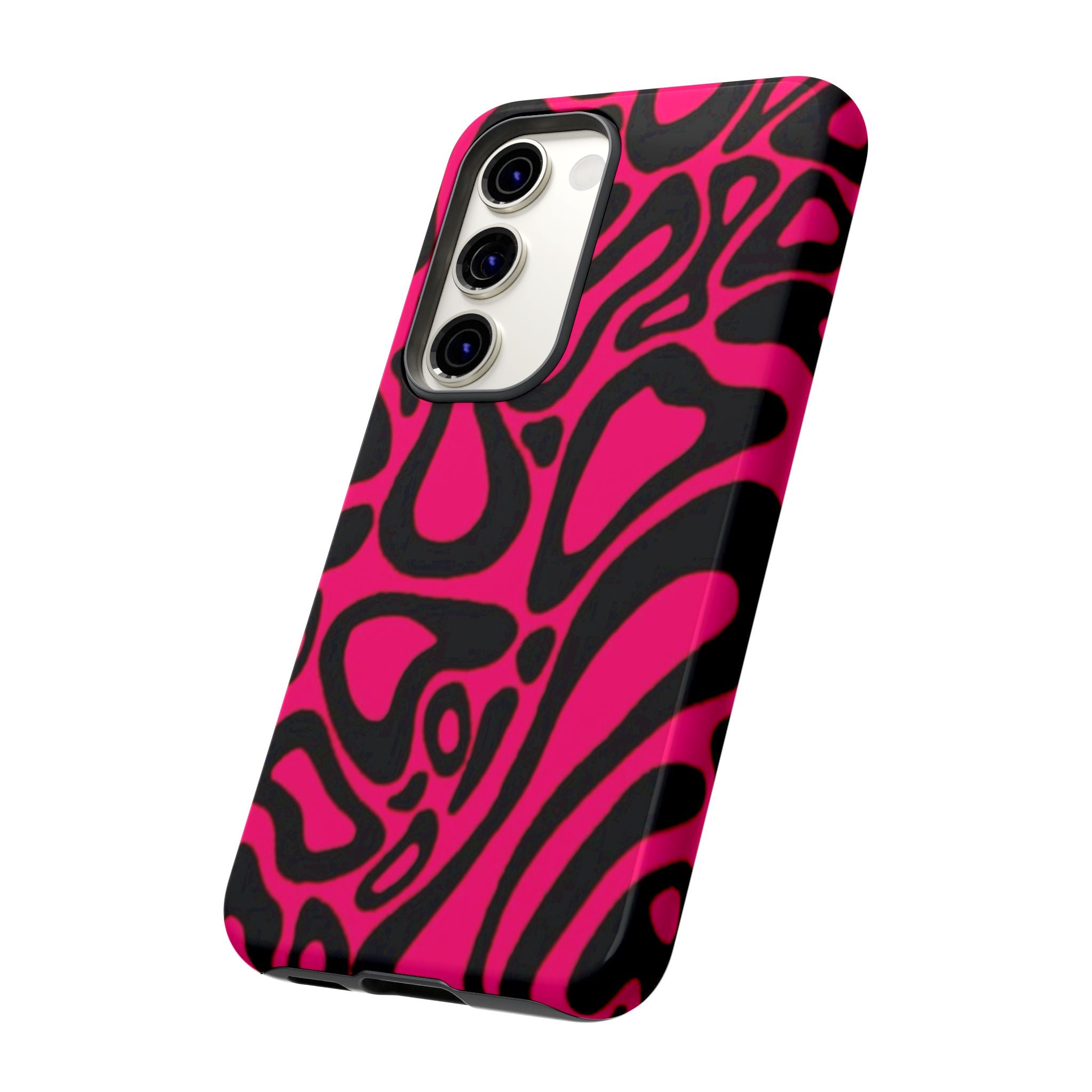 Bold Pink Patterned Phone Case, Stylish Tough Case, Trendy Accessory, Gift for Her, Tech Protection