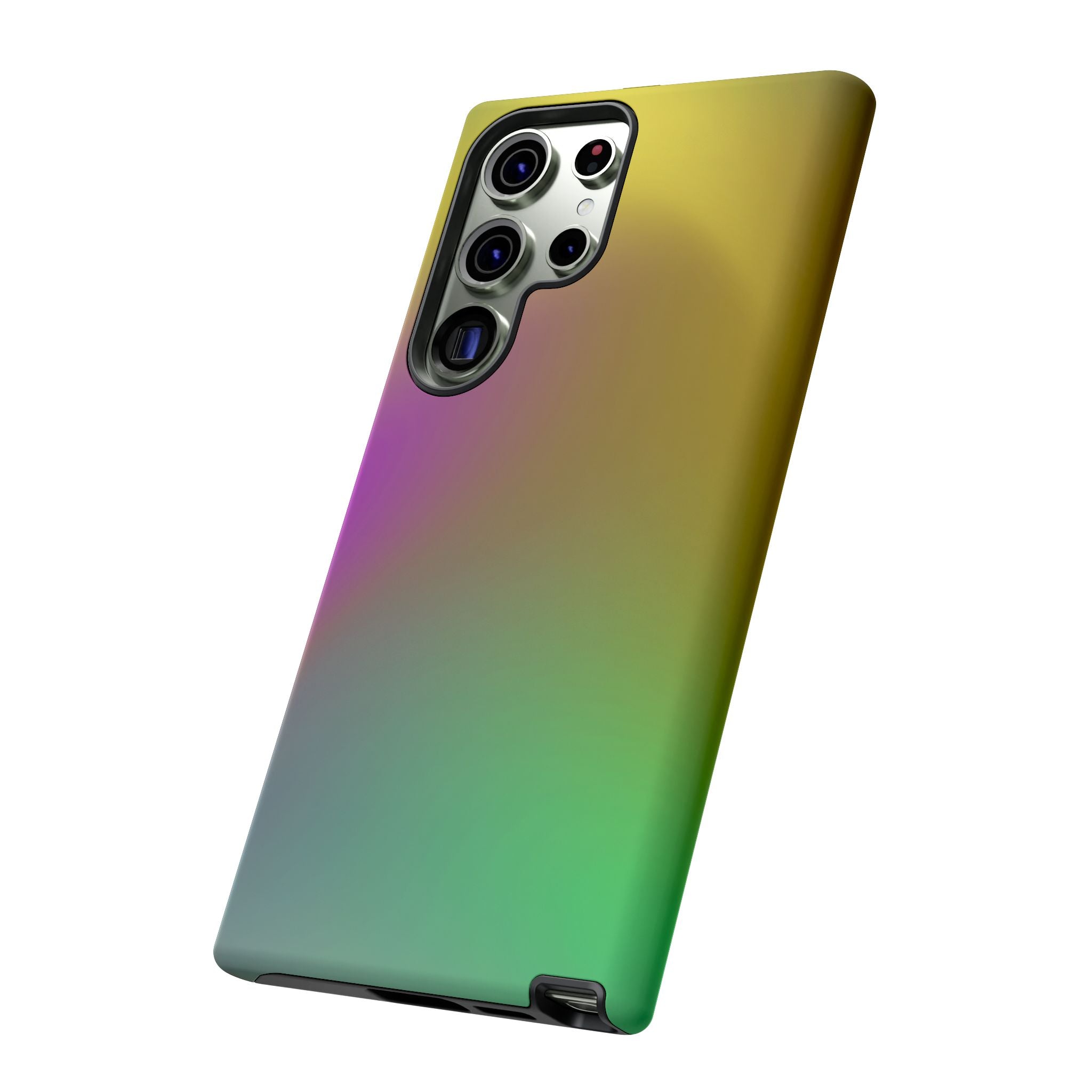 Vibrant Phone Case, Tough Cases, Colorful Phone Cover, Durable Mobile Case, Yellow Green Gradient Design