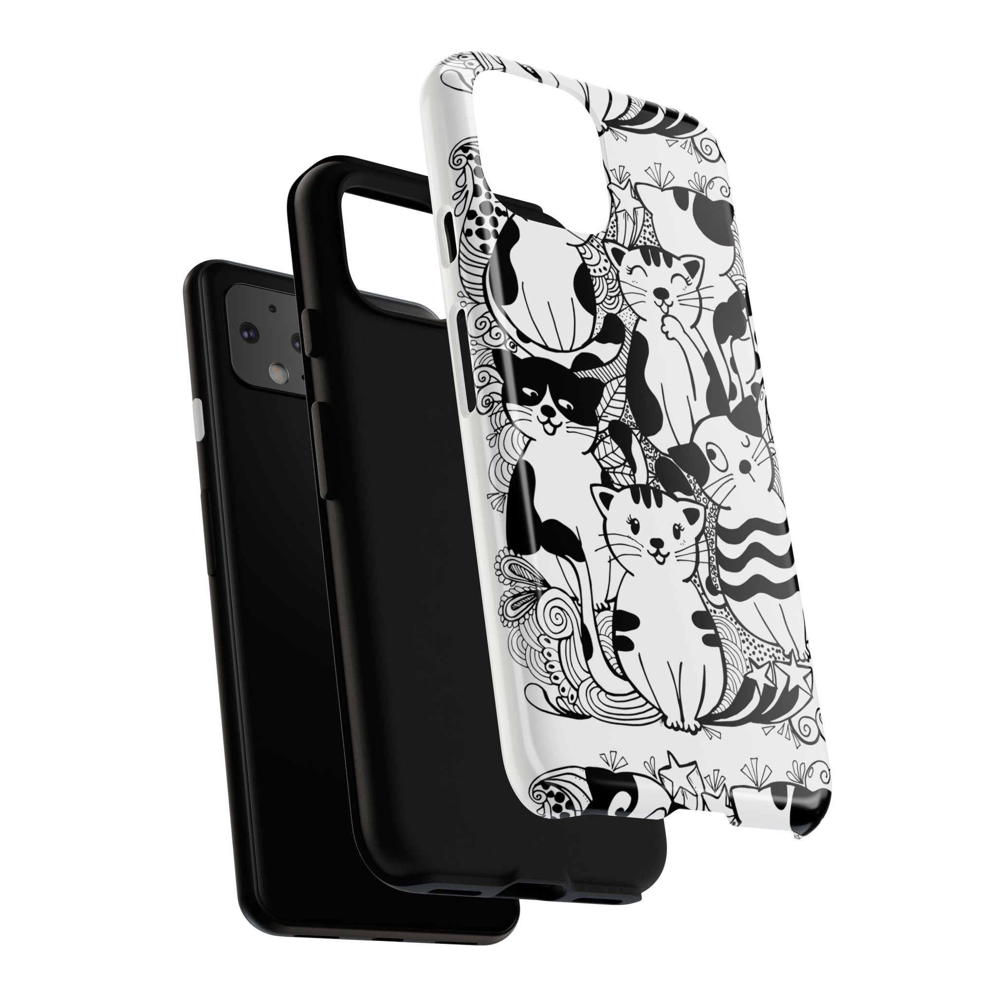 Cat-Themed Phone Case, Cute Cat Art, Pet Lover Gift, Birthday Present, Unique Cat Decor, Fun Tech Accessories, Animal Lover Case