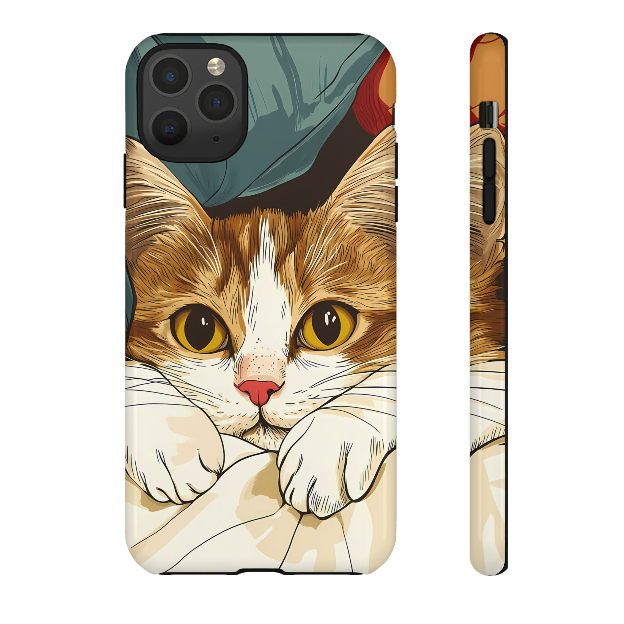 Cute Cat Phone Case - Ideal for Cat Lovers, Pet Owners, Birthday Gifts, Smartphone Accessories, Funny Pet Humor