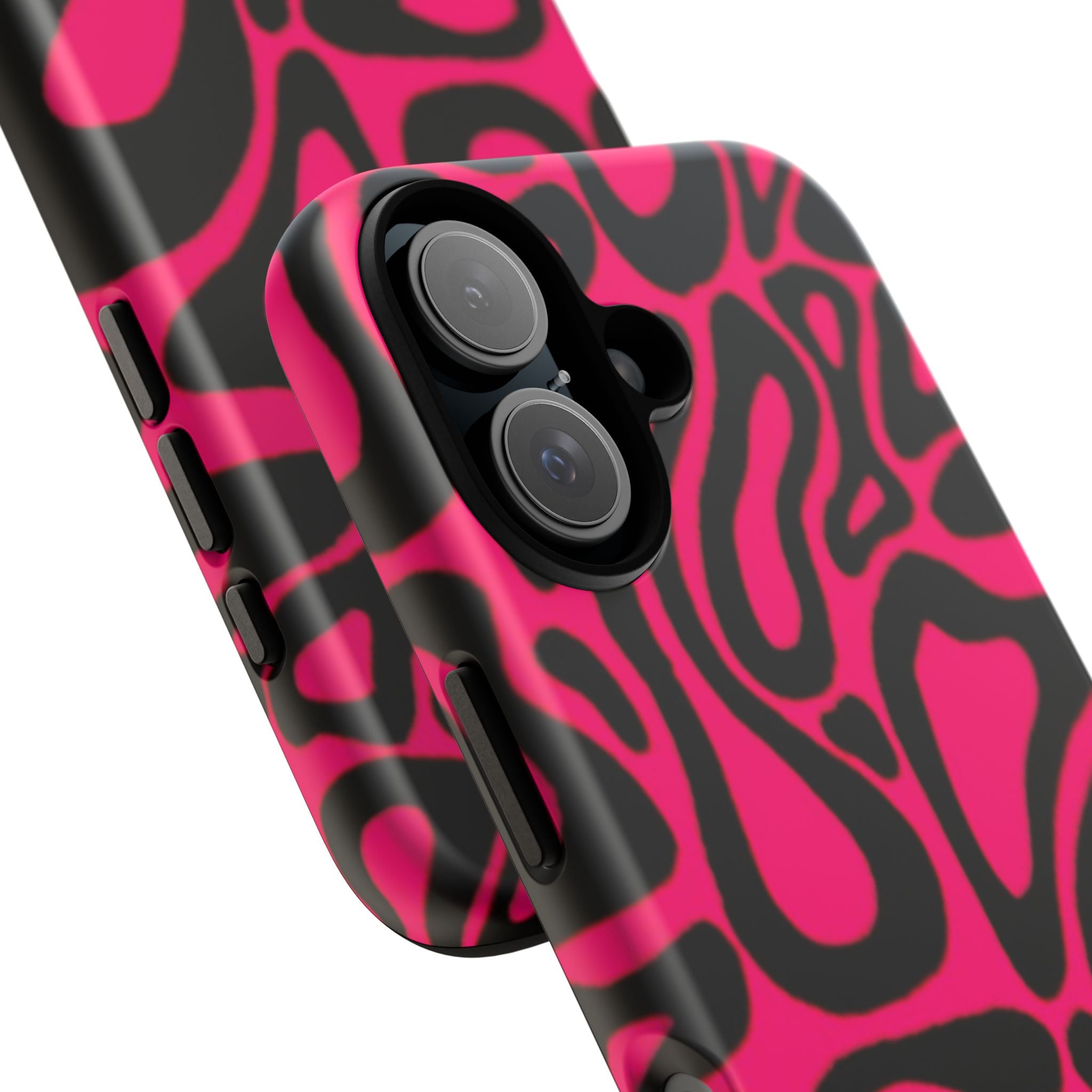 Bold Pink Patterned Phone Case, Stylish Tough Case, Trendy Accessory, Gift for Her, Tech Protection
