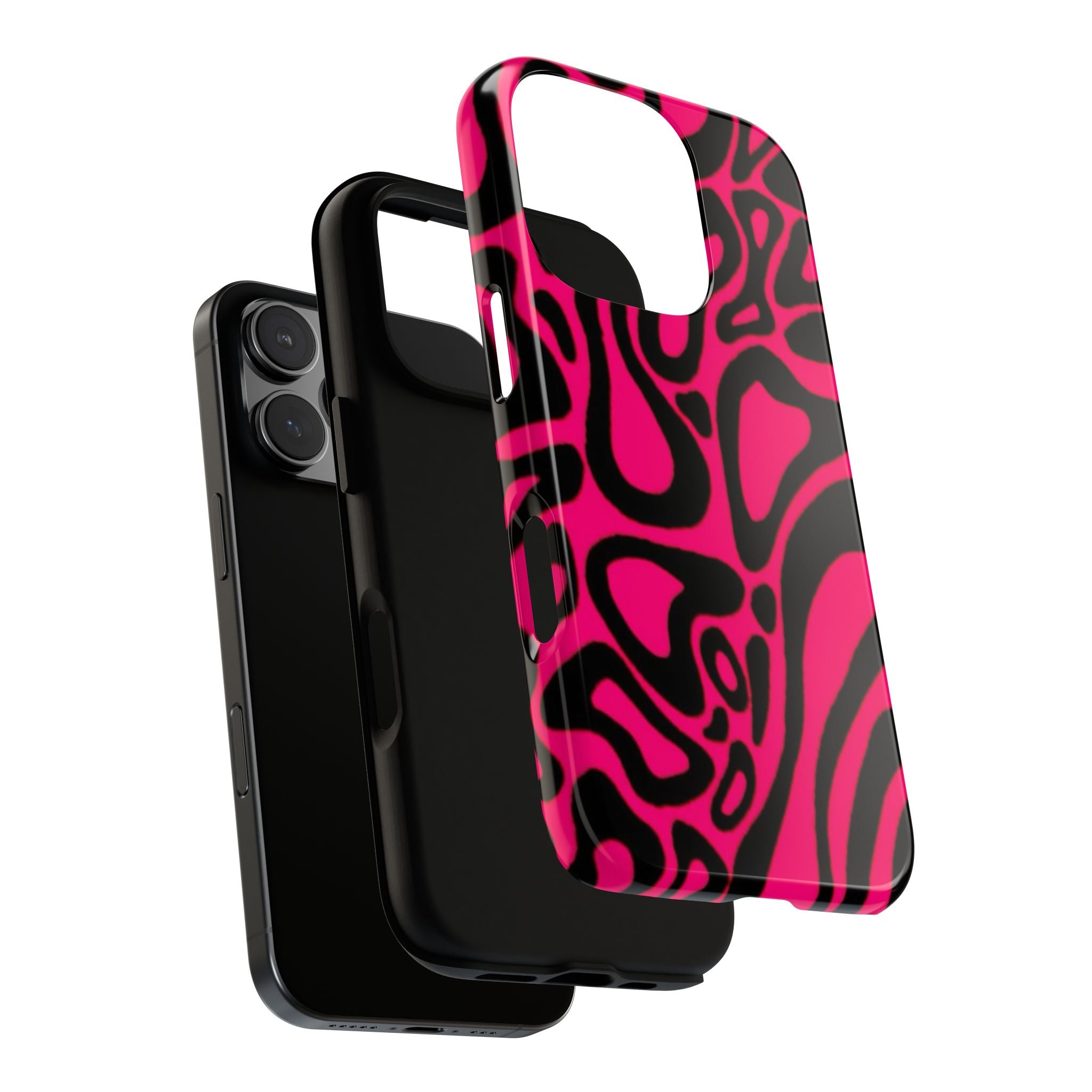 Bold Pink Patterned Phone Case, Stylish Tough Case, Trendy Accessory, Gift for Her, Tech Protection