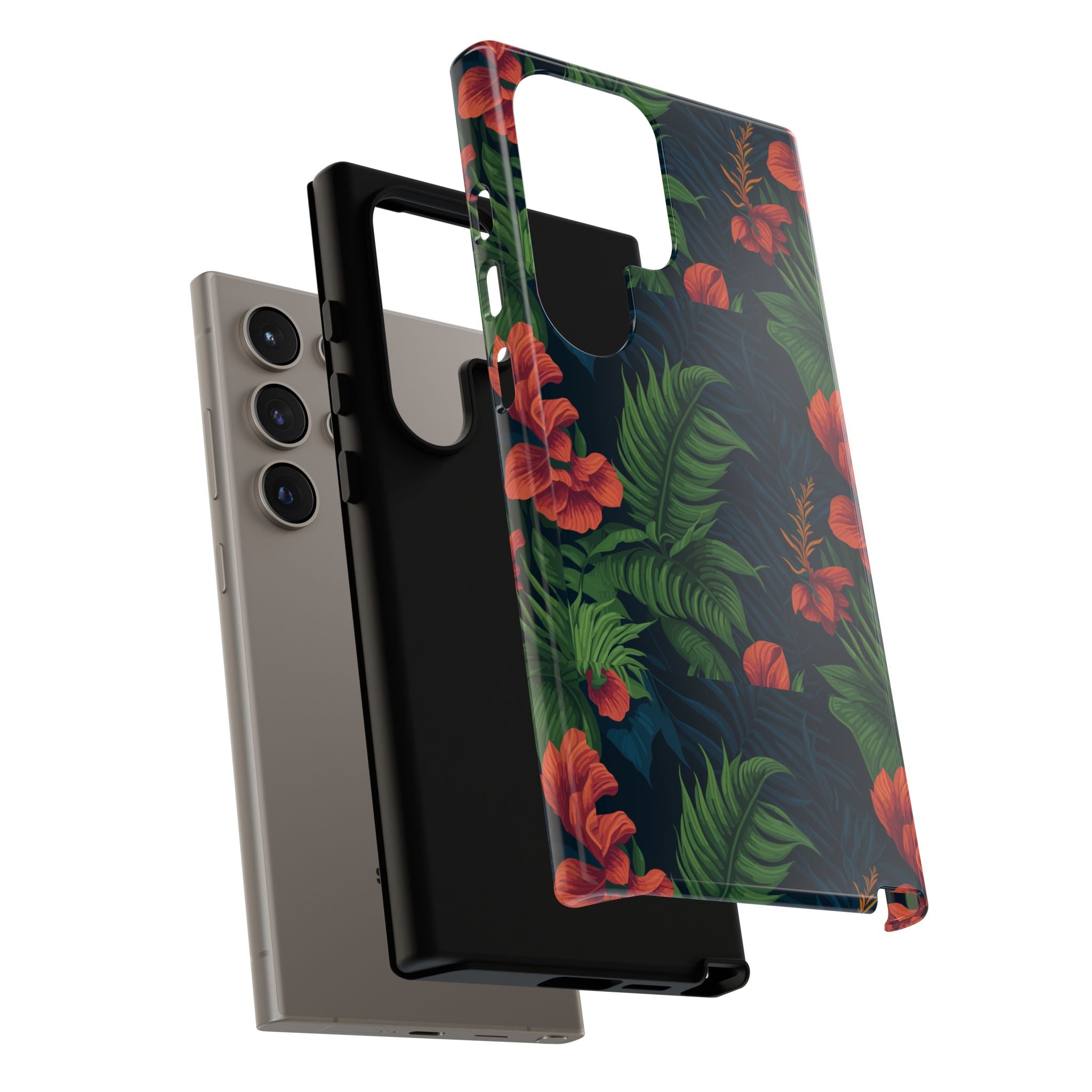 Tropical Phone Case with Floral Design, Eco-Friendly Protection for Summer Vibes, Ideal Gift for Nature Lovers, Vibrant Background