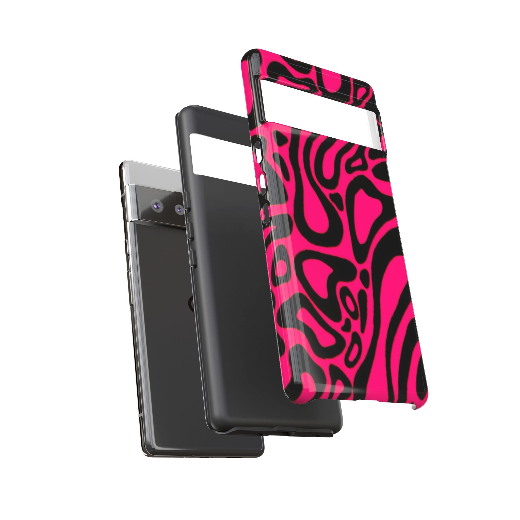 Bold Pink Patterned Phone Case, Stylish Tough Case, Trendy Accessory, Gift for Her, Tech Protection