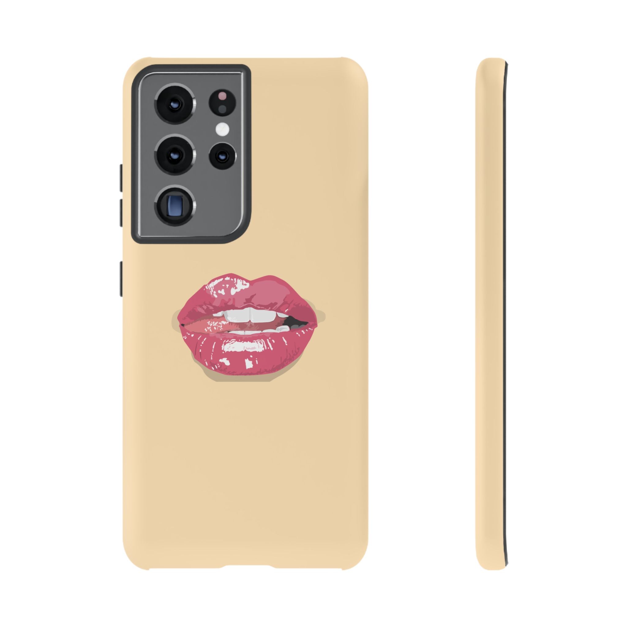 Stylish Phone Case with Lip Print, Trendy Mobile Cover, Fashion Accessory, Gift for Her, Cute Cell Phone Case