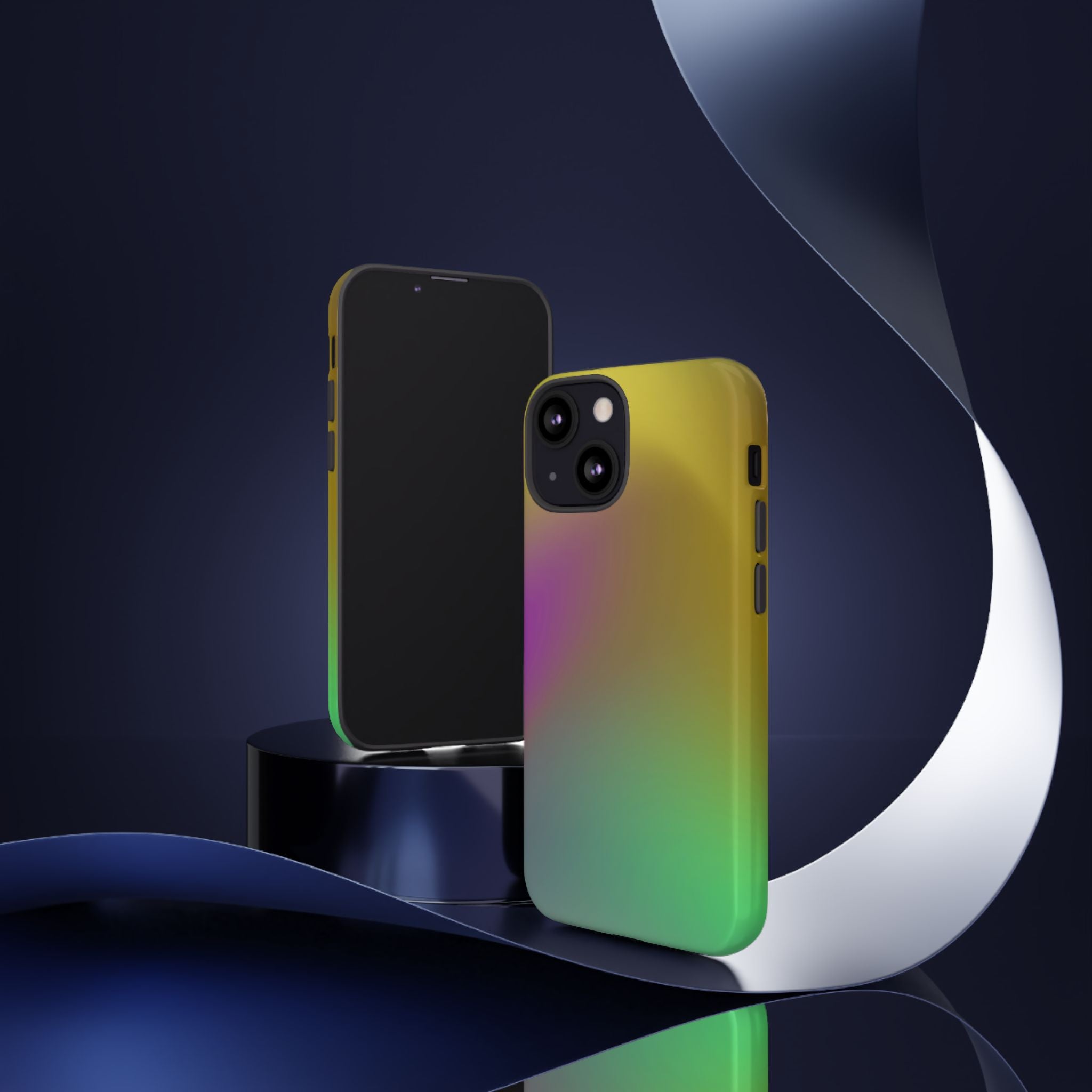 Vibrant Phone Case, Tough Cases, Colorful Phone Cover, Durable Mobile Case, Yellow Green Gradient Design