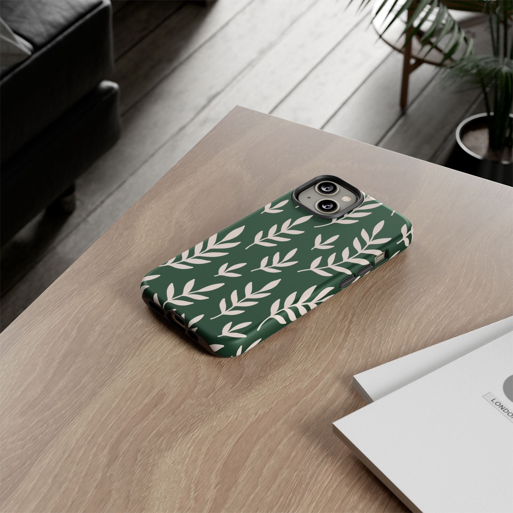 Leafy Phone Case, Tough Cases for Nature Lovers, Green Leaf Design, Eco-Friendly, Stylish Mobile Cover, Gift for Her
