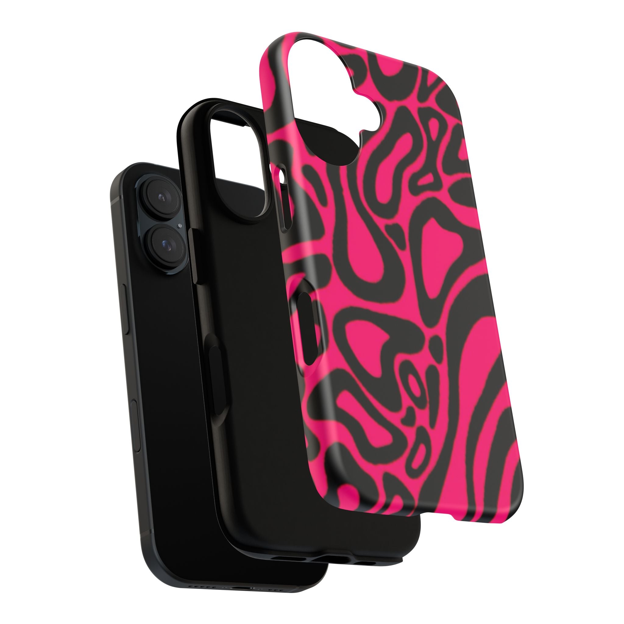 Bold Pink Patterned Phone Case, Stylish Tough Case, Trendy Accessory, Gift for Her, Tech Protection