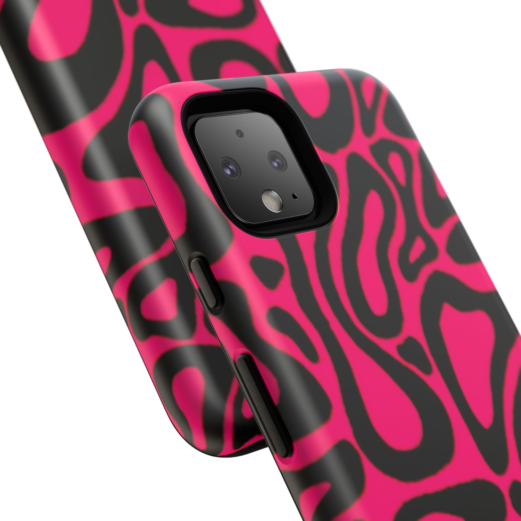 Bold Pink Patterned Phone Case, Stylish Tough Case, Trendy Accessory, Gift for Her, Tech Protection