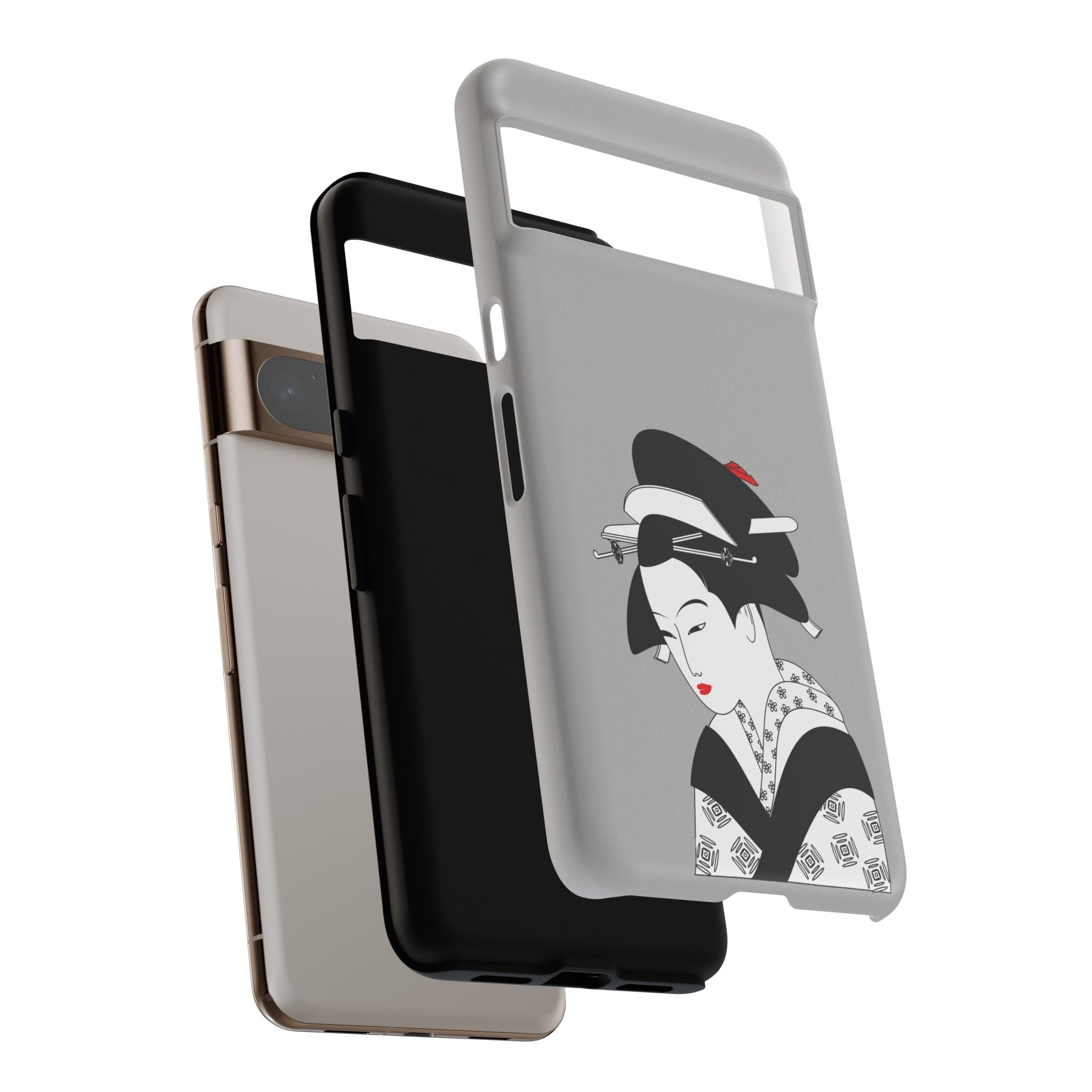 Stylish Phone Case with Japanese Geisha Design, Tough Phone Case, Cute Phone Cover, Japanese Art, Ethnic Style