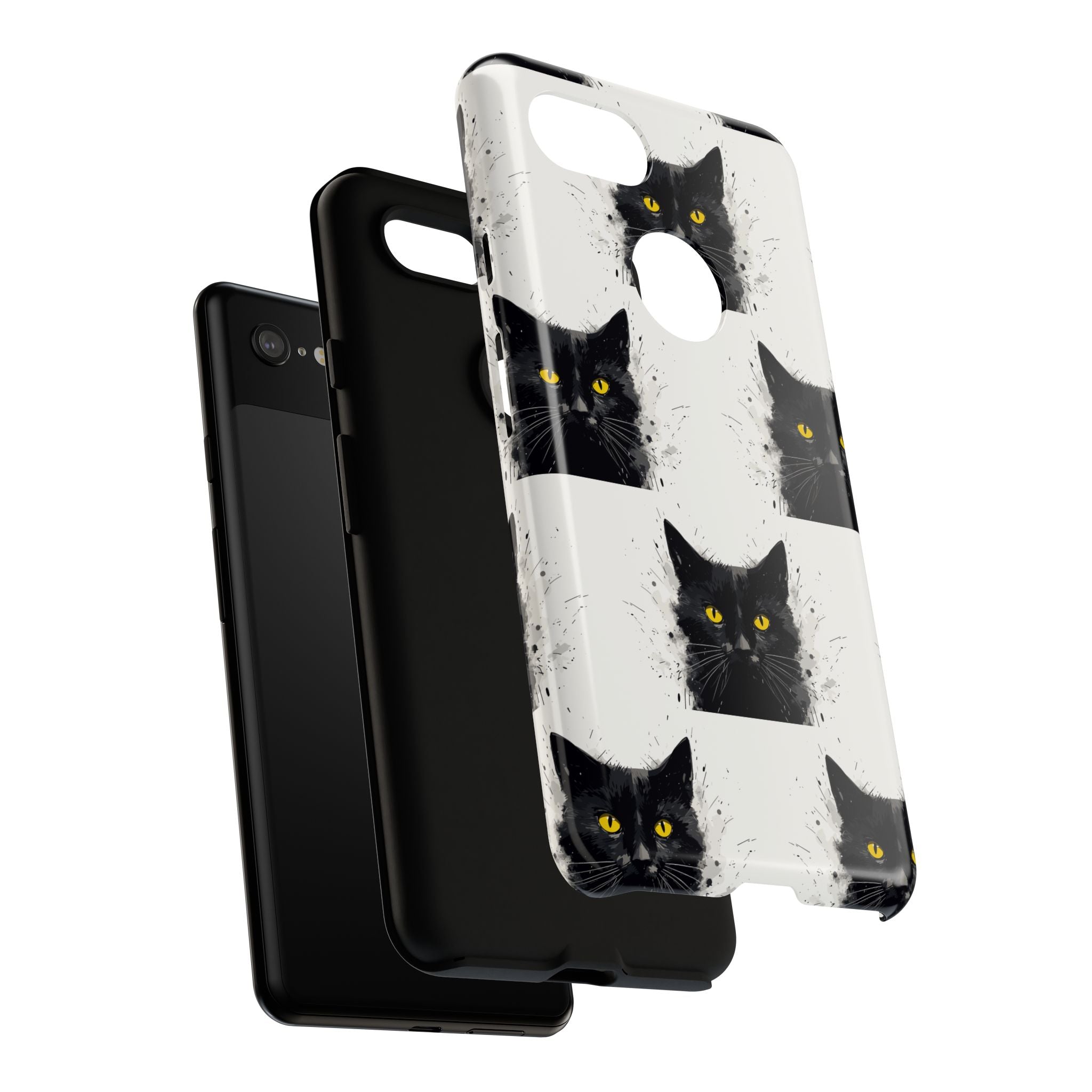 Black Cat Phone Case, Tough Cases, Cat Lover Gift, Unique Design, Halloween, Animal Accessories, Custom Phone Cover