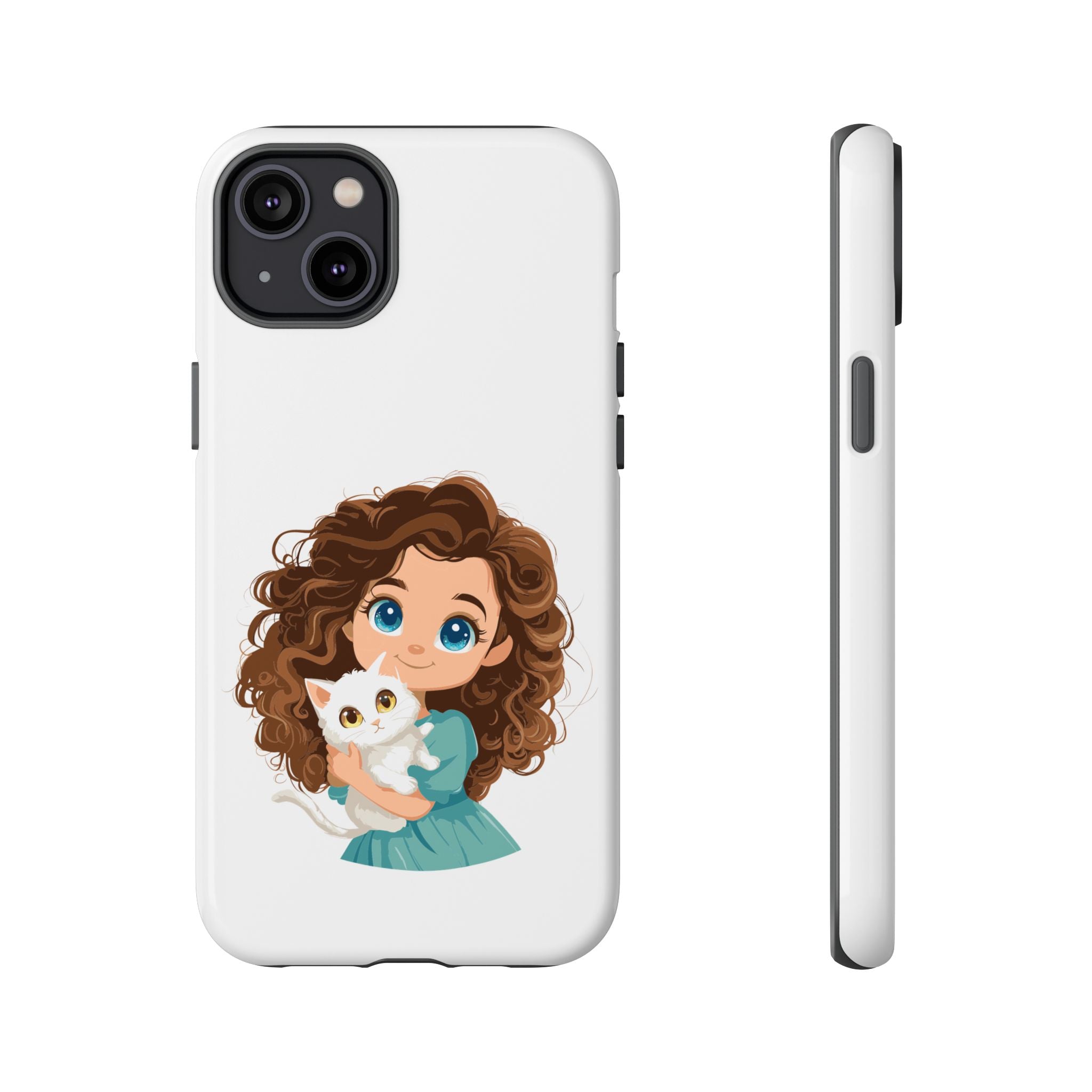 Cute Cat Lover Phone Case, Tough Phone Cover, Pet Lover Gift, Personalized Gift, Kids Phone Case, Animal Lover Accessories