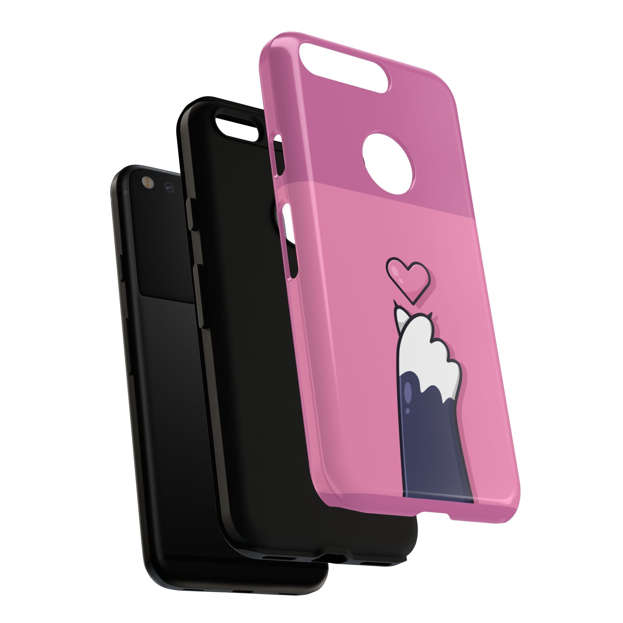 Cute Cat Paw Phone Case, Playful Pet Lover Gift, Animal Print Phone Cover, Heart Design Case, Fun Feminine Case, Kawaii Style