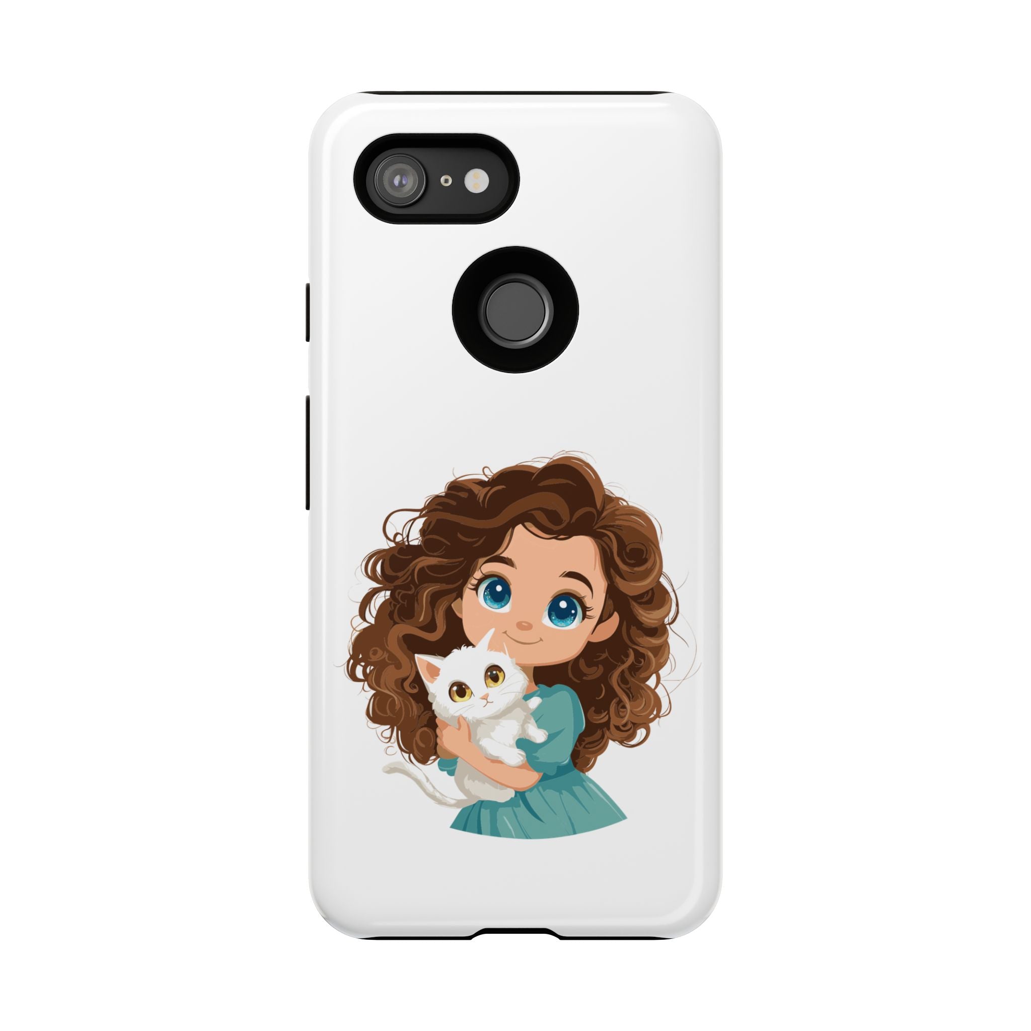 Cute Cat Lover Phone Case, Tough Phone Cover, Pet Lover Gift, Personalized Gift, Kids Phone Case, Animal Lover Accessories