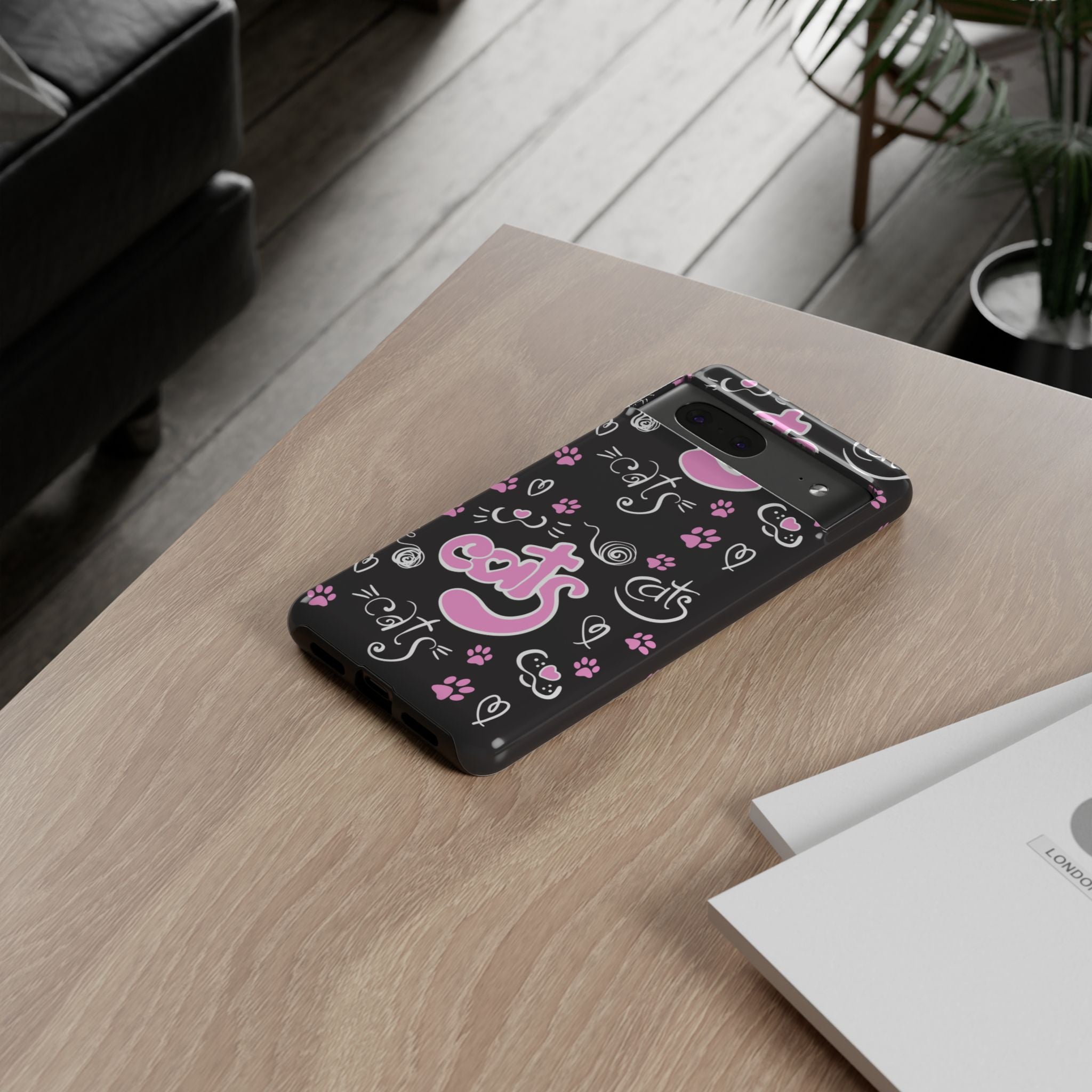 Cute Cat Print Phone Cases, Tough Cases for Cat Lovers, Pet Phone Cover, Gift for Cat Moms, Stylish Phone Accessories