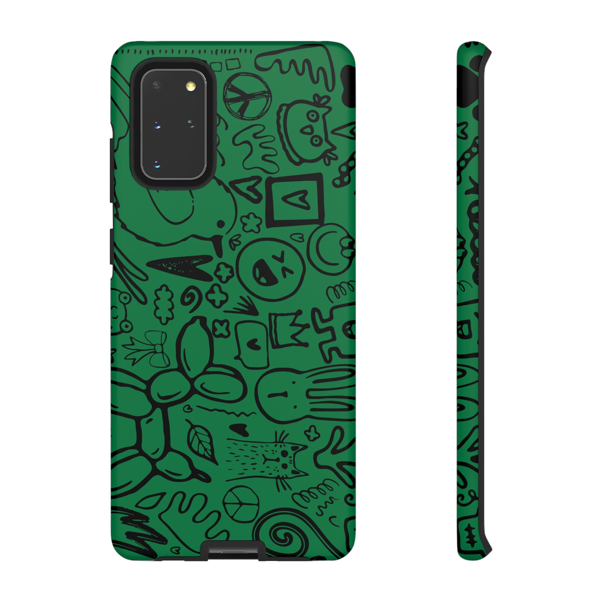 Playful Phone Case, Vibrant Green Tough Case, Quirky Graphic Design, Unique Gift for Kids, Fun Accessories, Christmas, Birthday