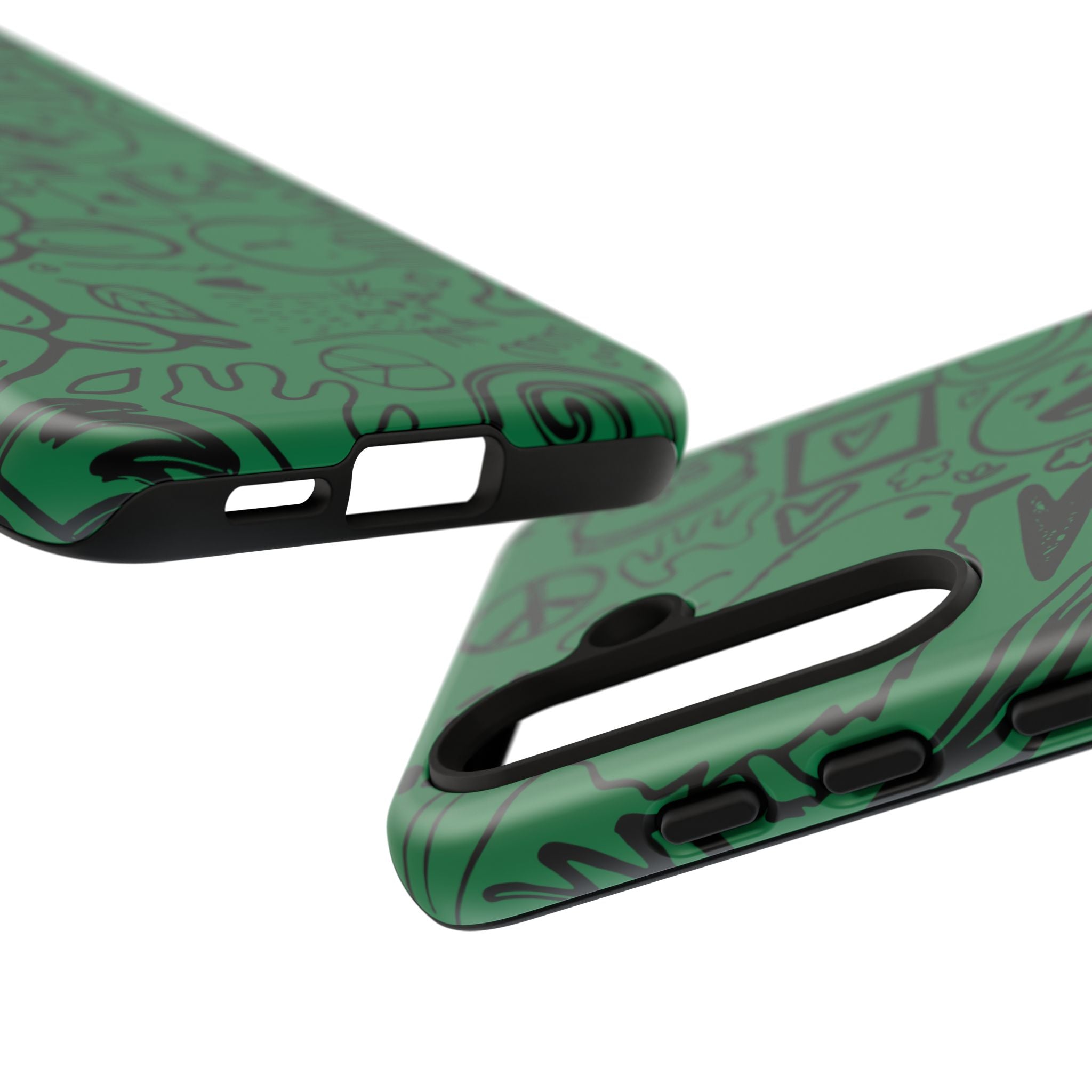 Playful Phone Case, Vibrant Green Tough Case, Quirky Graphic Design, Unique Gift for Kids, Fun Accessories, Christmas, Birthday
