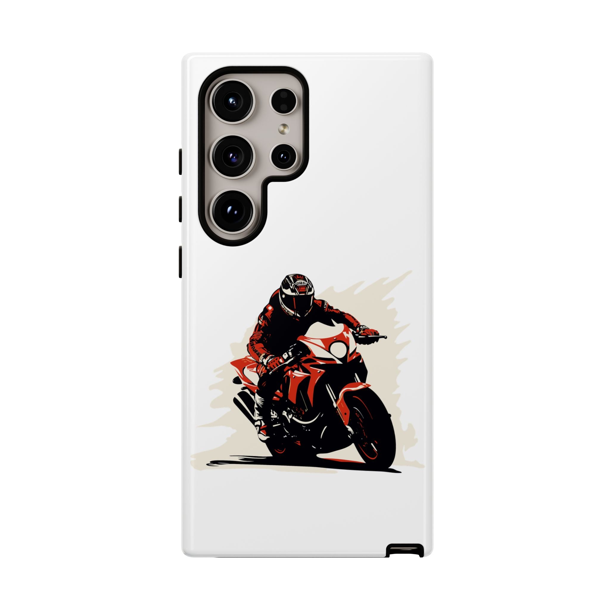 Motorcycle Phone Case, Tough Cases for Riders, Biker Accessory, Gifts for Motorcyclists, Red Bike Design