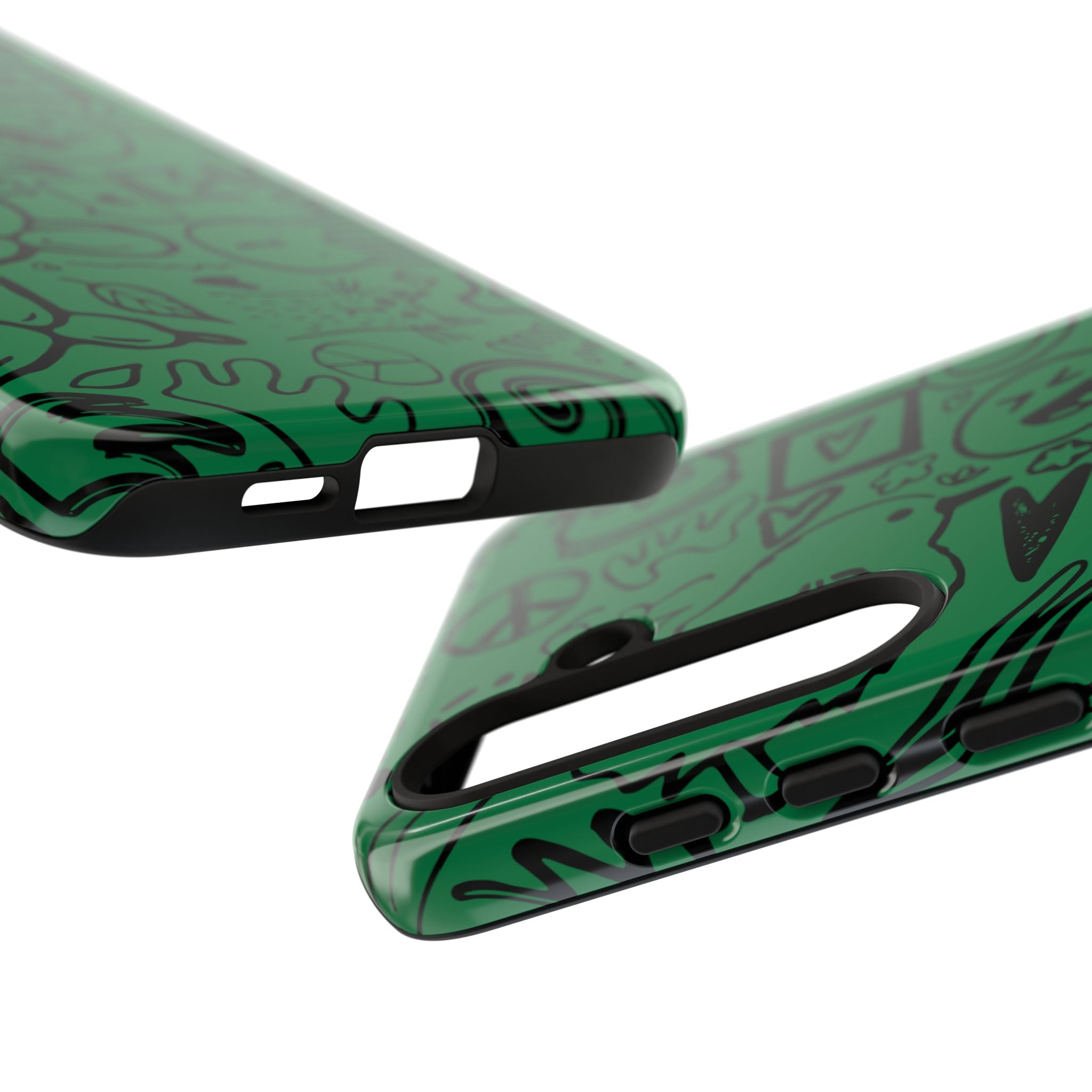 Playful Phone Case, Vibrant Green Tough Case, Quirky Graphic Design, Unique Gift for Kids, Fun Accessories, Christmas, Birthday