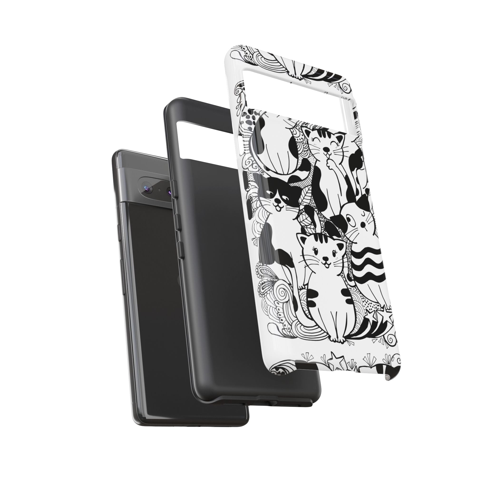 Cat-Themed Phone Case, Cute Cat Art, Pet Lover Gift, Birthday Present, Unique Cat Decor, Fun Tech Accessories, Animal Lover Case