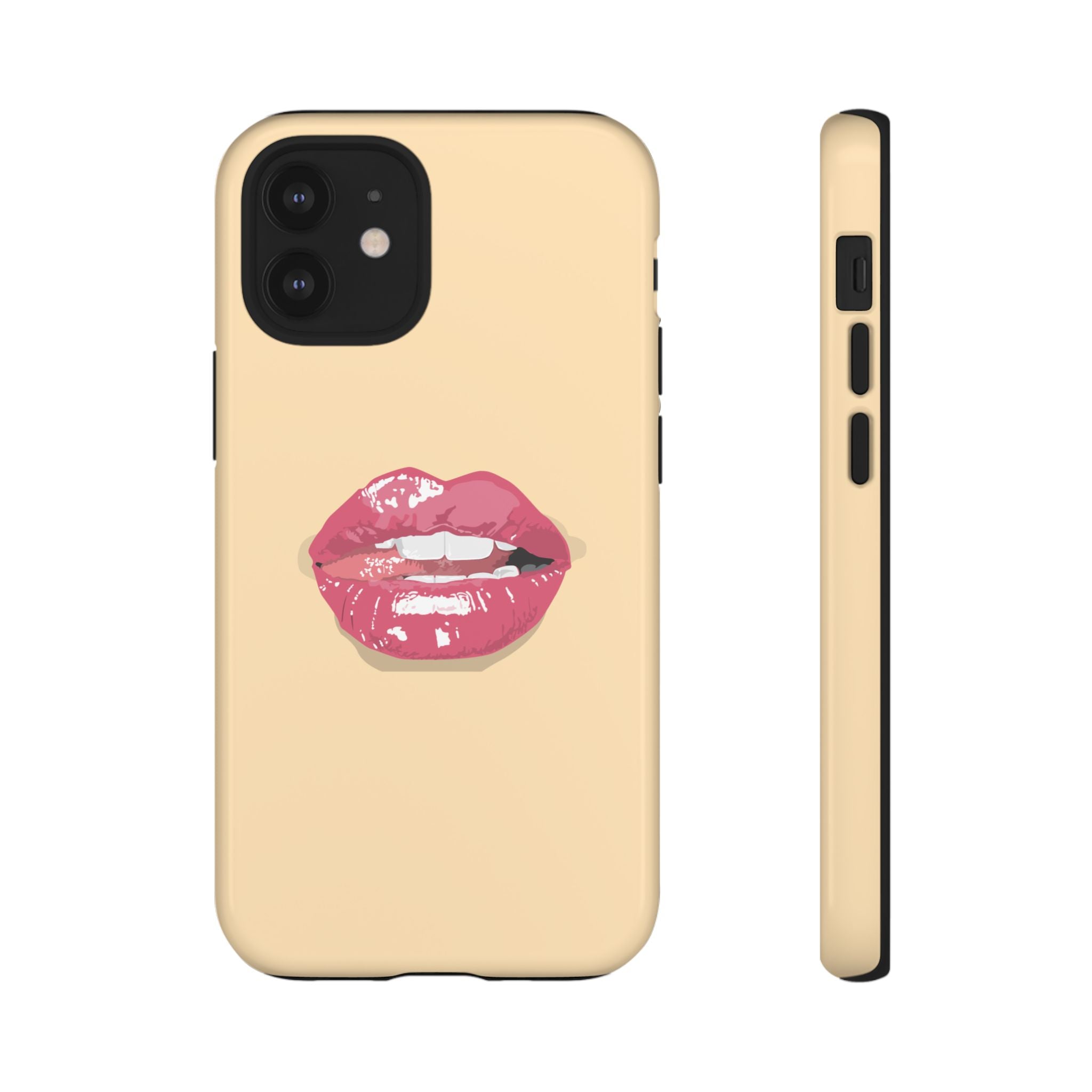 Stylish Phone Case with Lip Print, Trendy Mobile Cover, Fashion Accessory, Gift for Her, Cute Cell Phone Case