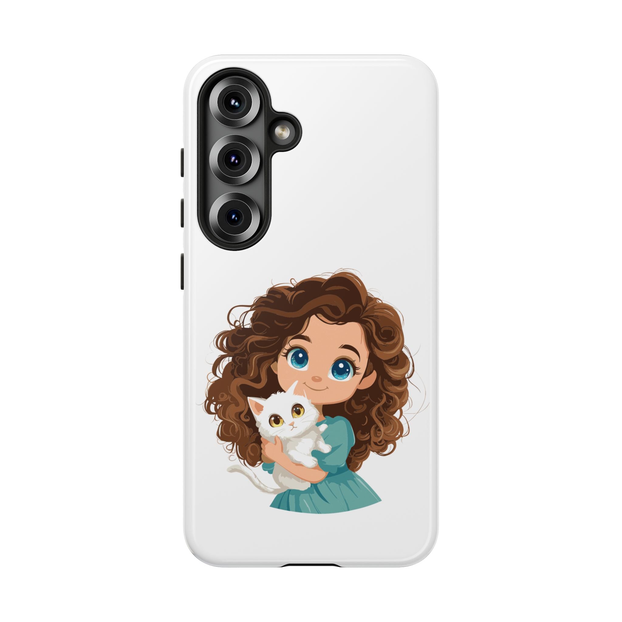 Cute Cat Lover Phone Case, Tough Phone Cover, Pet Lover Gift, Personalized Gift, Kids Phone Case, Animal Lover Accessories