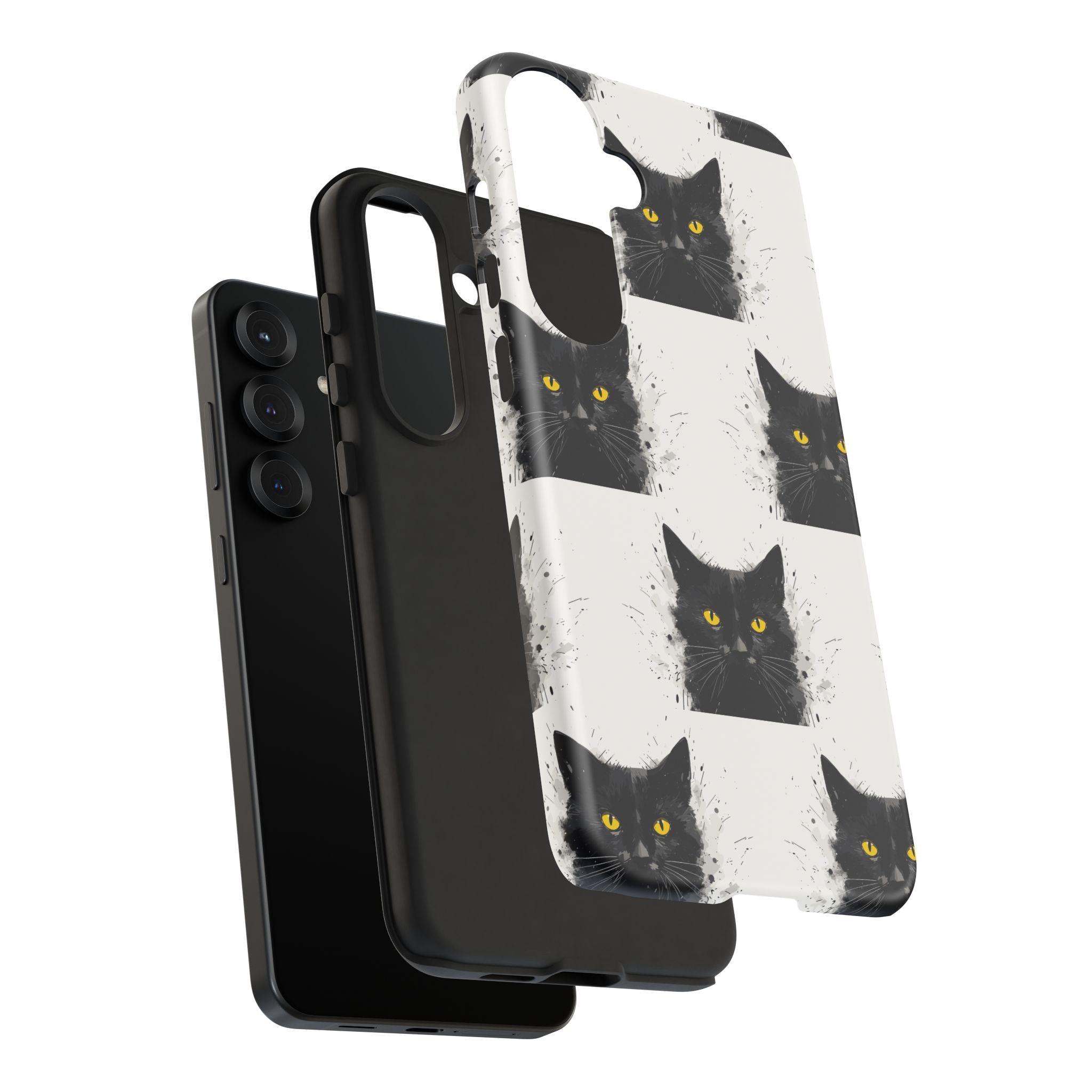 Black Cat Phone Case, Tough Cases, Cat Lover Gift, Unique Design, Halloween, Animal Accessories, Custom Phone Cover