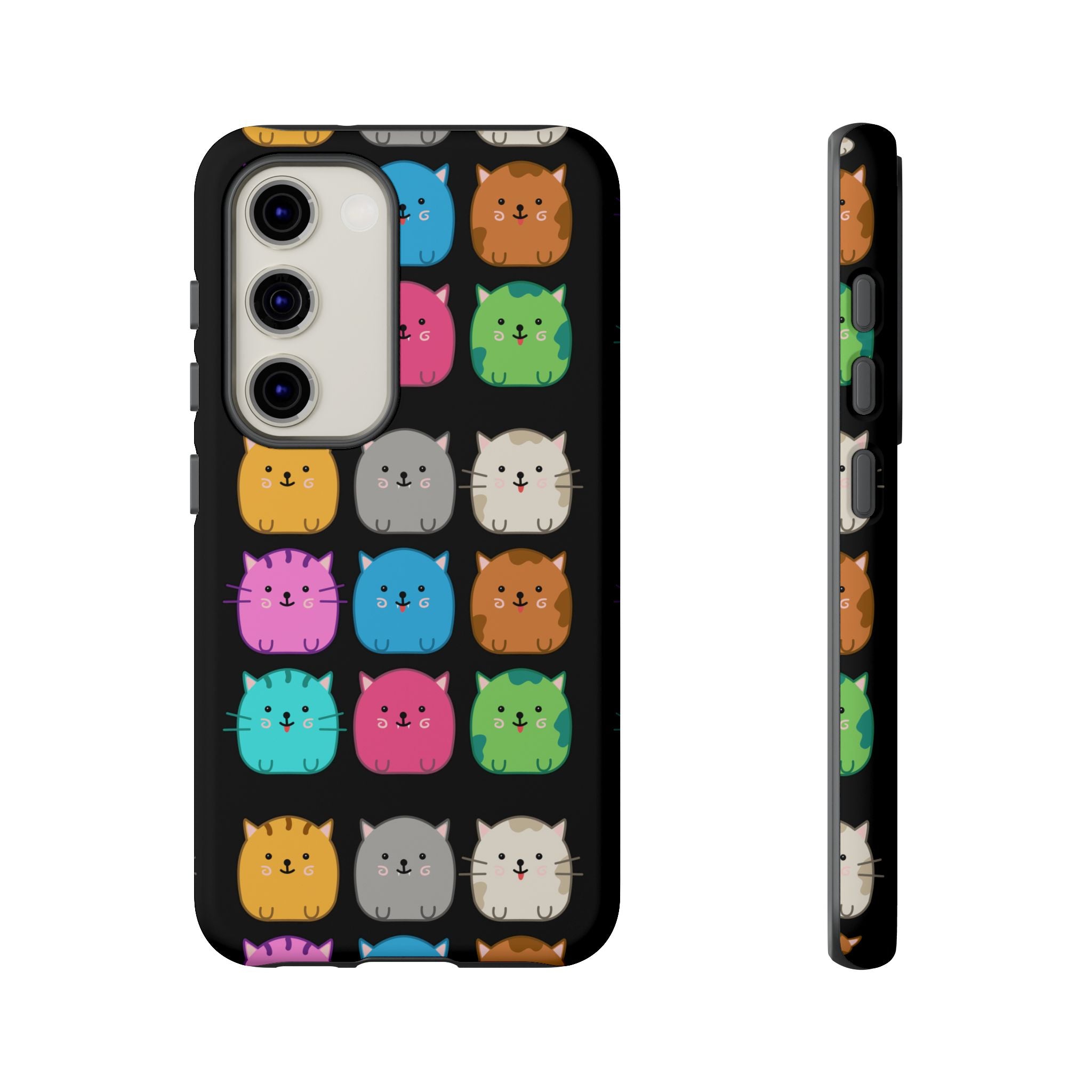Cute Cat Phone Case, Kawaii Animal Lover Gift, Tough Phone Cover for Kids and Adults, Fun Cat Designs for Birthdays, Pet Lovers
