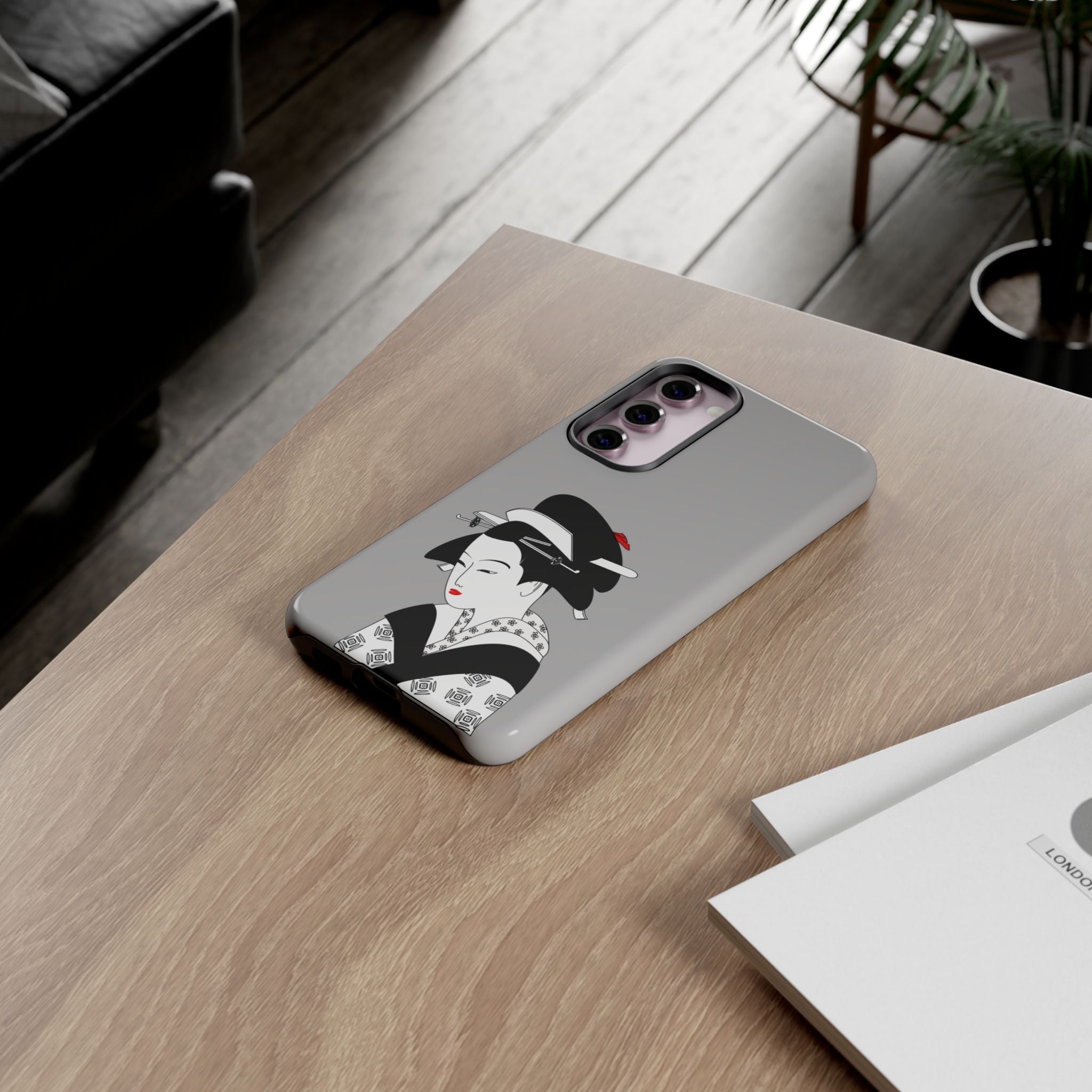 Stylish Phone Case with Japanese Geisha Design, Tough Phone Case, Cute Phone Cover, Japanese Art, Ethnic Style