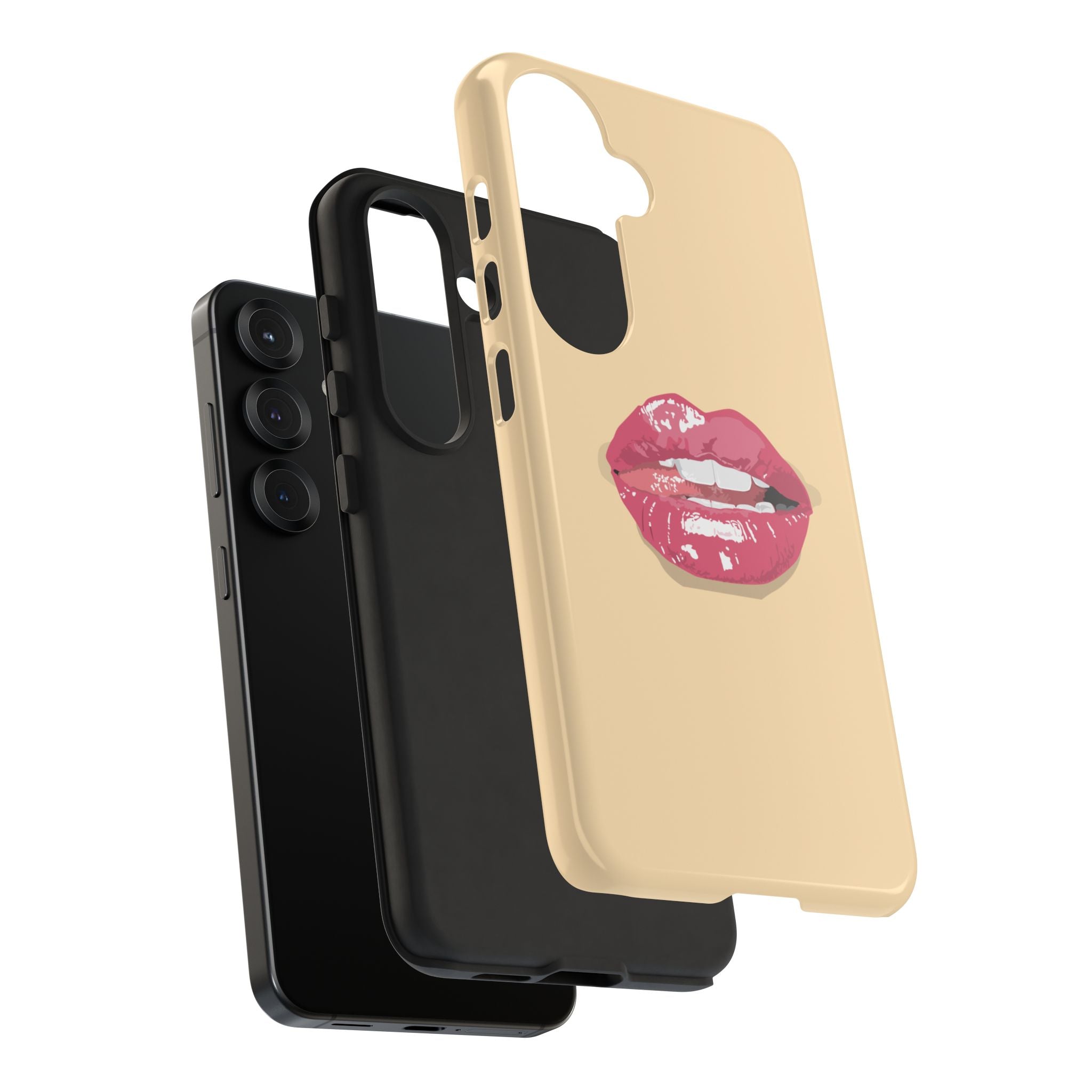 Stylish Phone Case with Lip Print, Trendy Mobile Cover, Fashion Accessory, Gift for Her, Cute Cell Phone Case