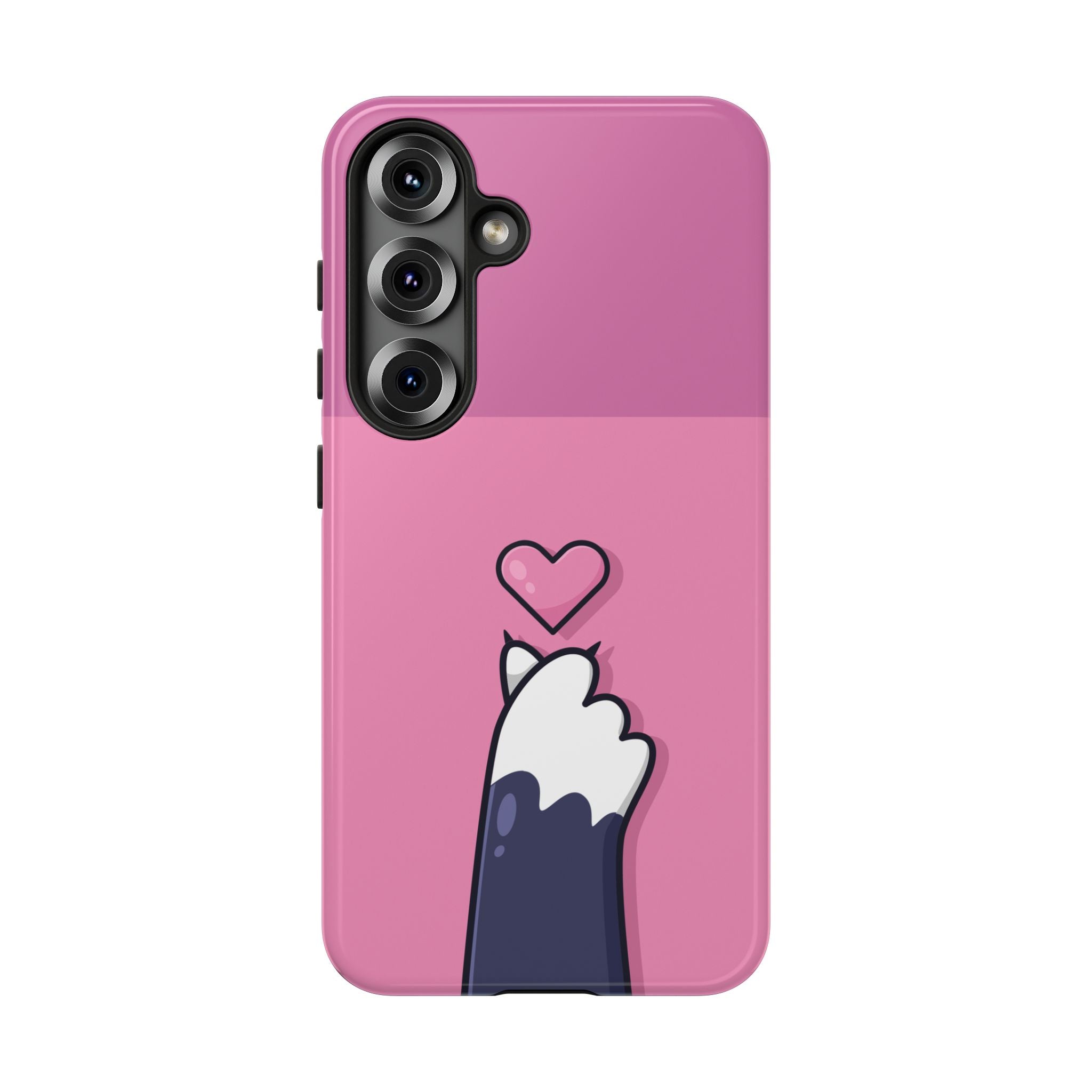 Cute Cat Paw Phone Case, Playful Pet Lover Gift, Animal Print Phone Cover, Heart Design Case, Fun Feminine Case, Kawaii Style