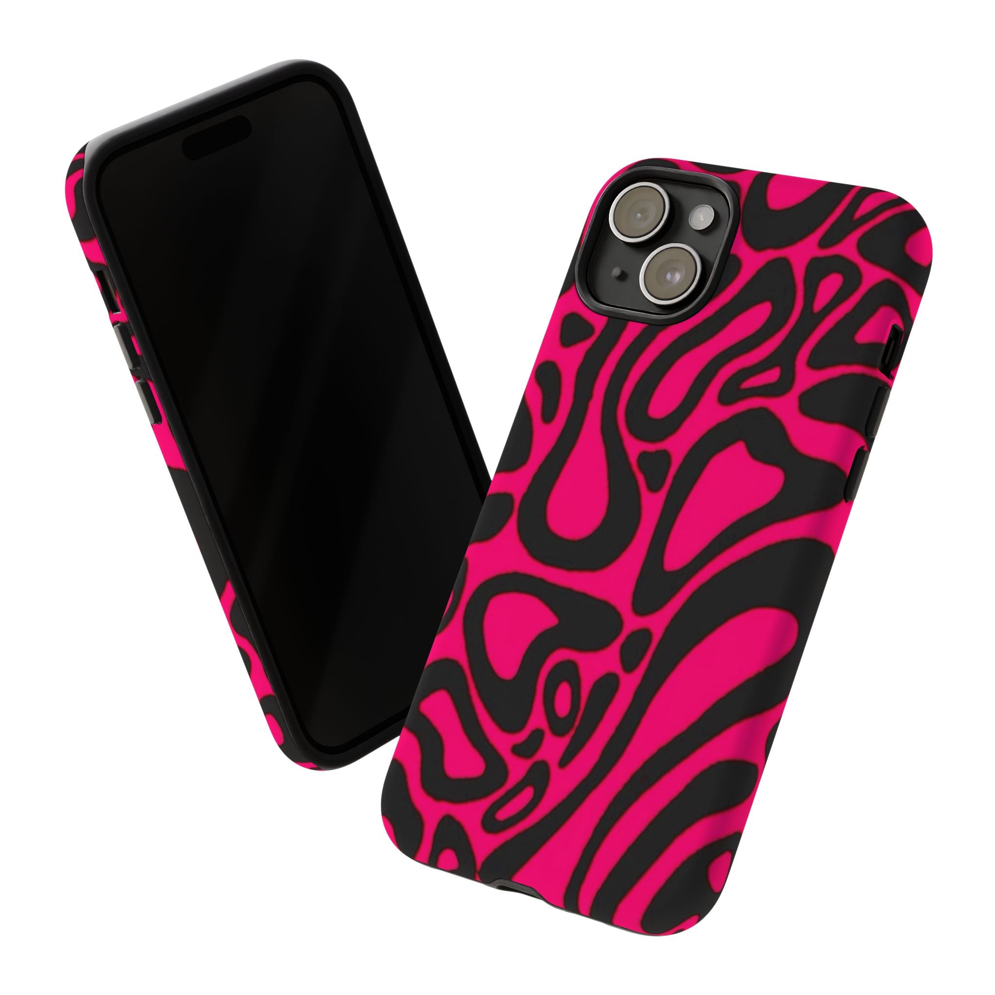 Bold Pink Patterned Phone Case, Stylish Tough Case, Trendy Accessory, Gift for Her, Tech Protection