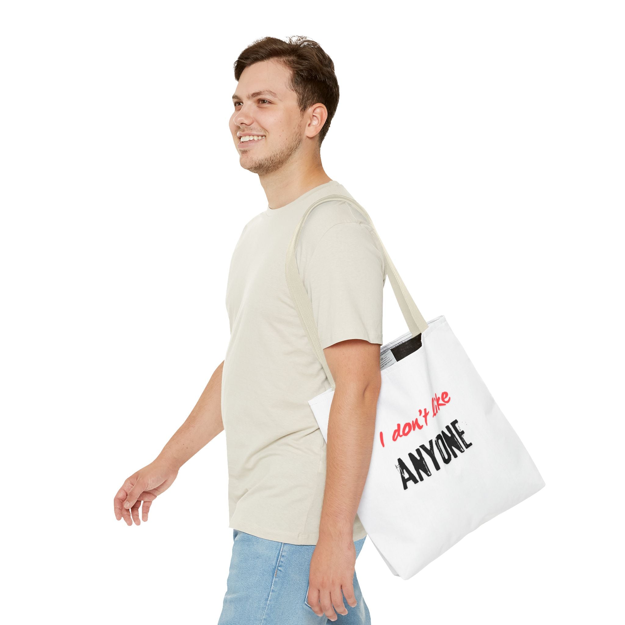 English White "I Like No One" – Anti-Social Tote