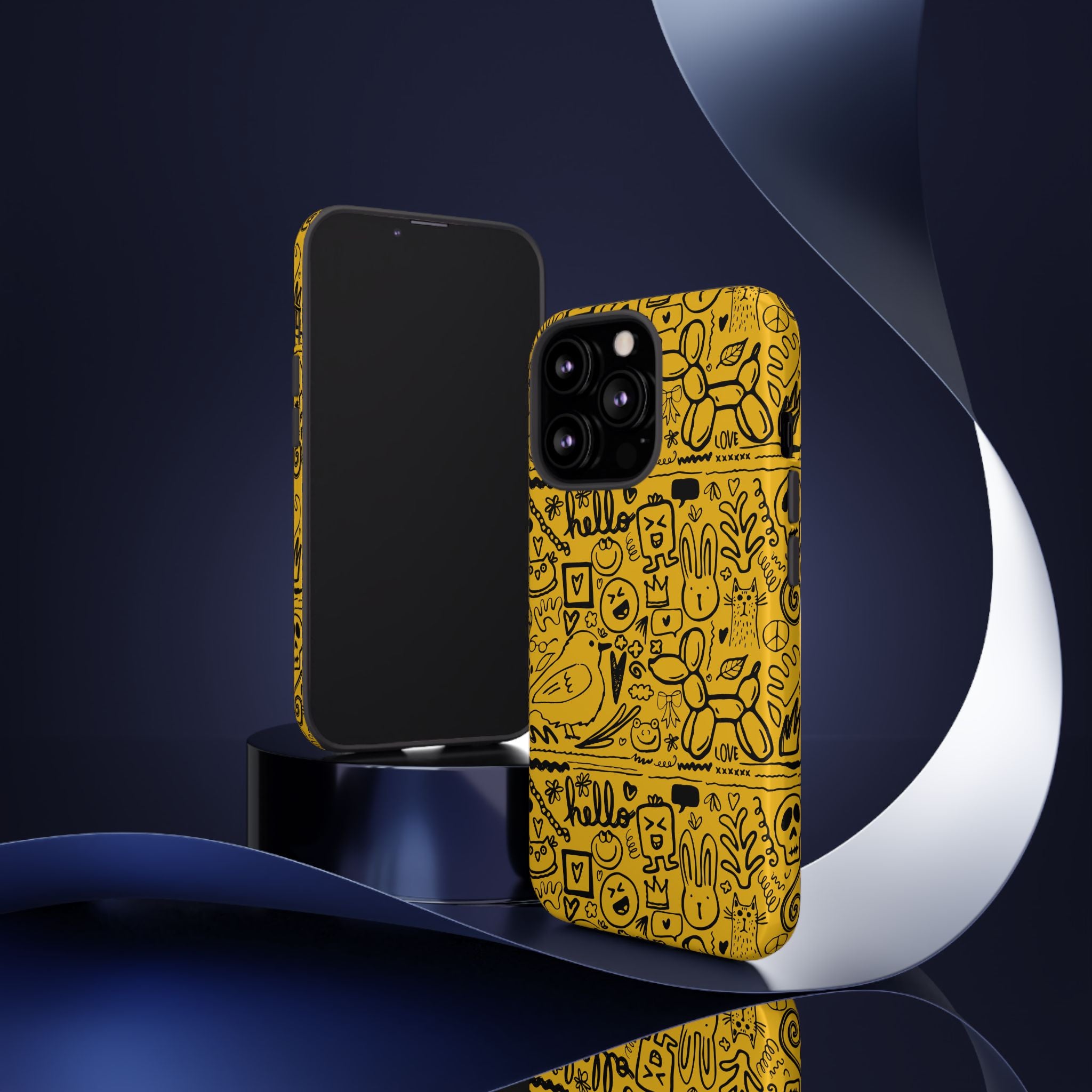 Vibrant Phone Case, Cute Yellow Floral iPhone Cover, Stylish Tough Case, Fun Phone Accessory, Perfect Gift for Teens
