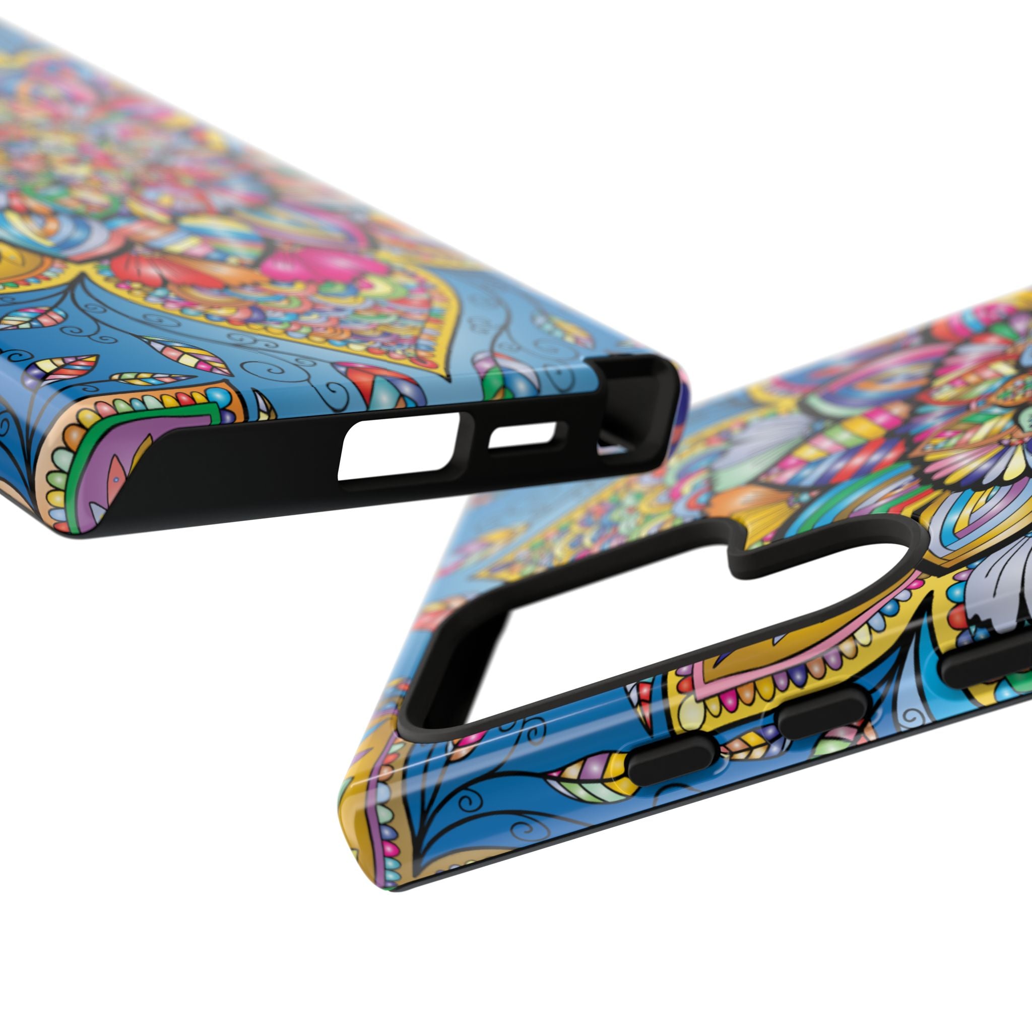 Vibrant Floral Phone Case, Tough Phone Cover, Colorful Mobile Accessory, Artistic Gift, Mandala Design, Everyday Use