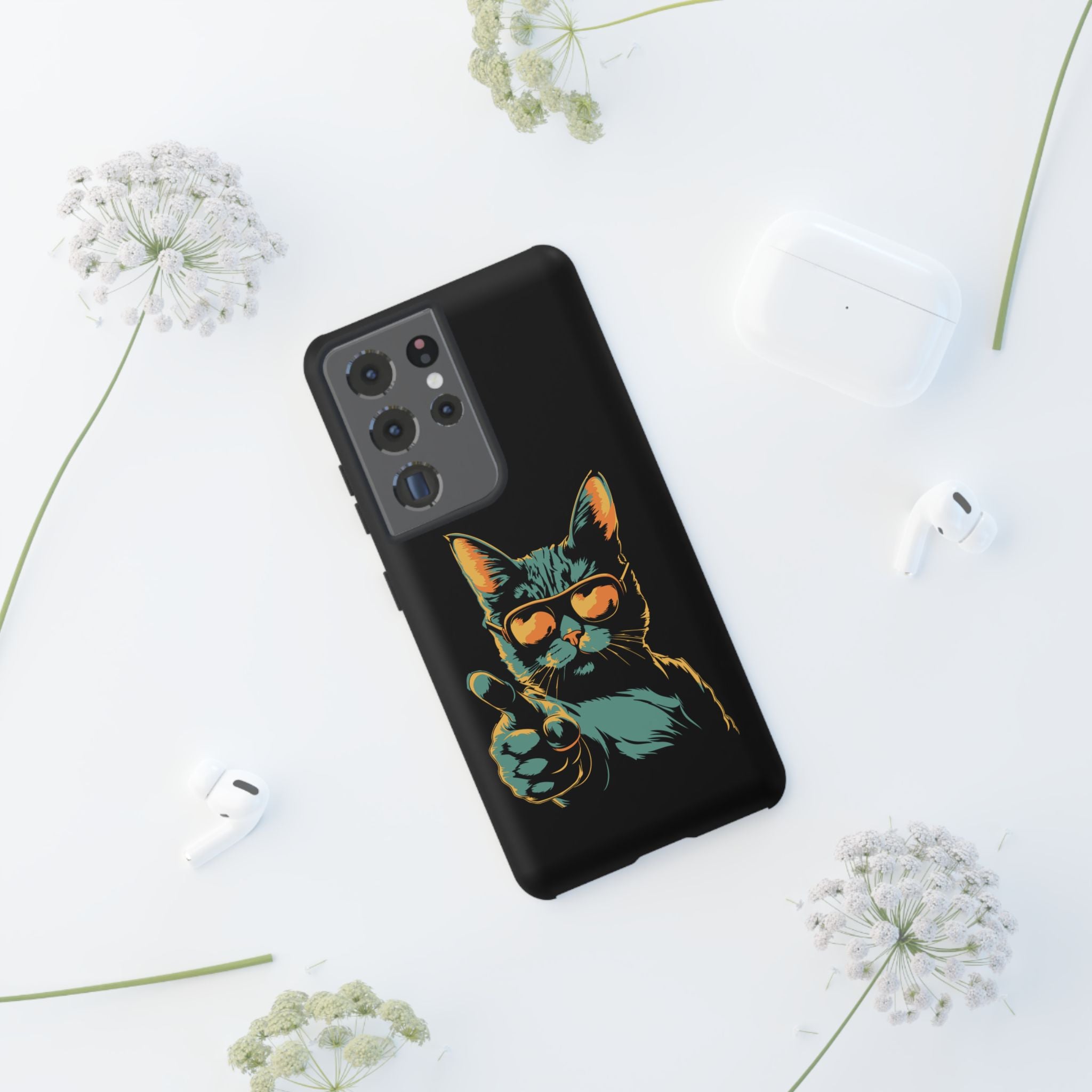 Cool Cat Phone Case, Stylish Phone Cover, Pet Lover Gift, Cute Cat Design, Fun Cat Accessories