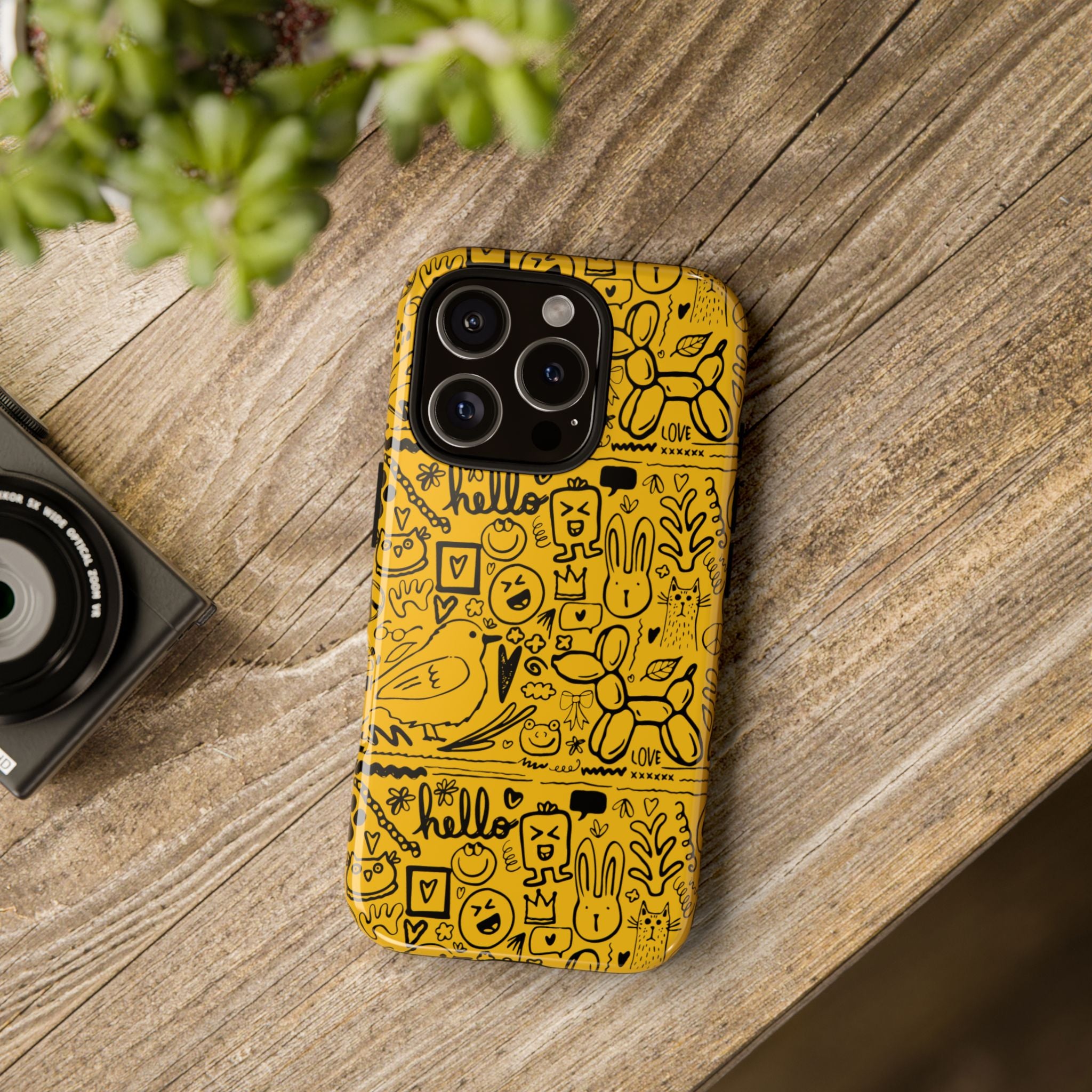 Vibrant Phone Case, Cute Yellow Floral iPhone Cover, Stylish Tough Case, Fun Phone Accessory, Perfect Gift for Teens