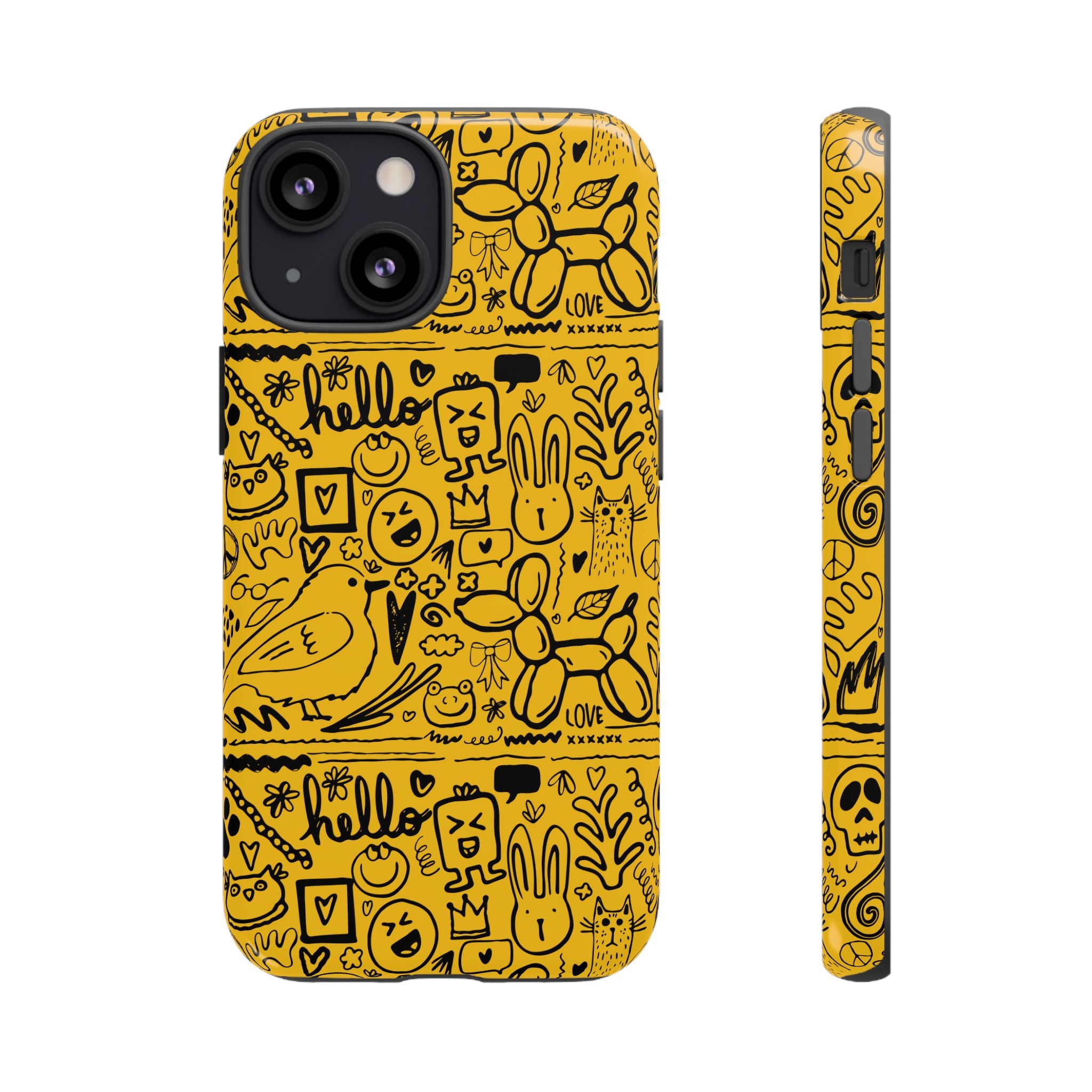 Vibrant Phone Case, Cute Yellow Floral iPhone Cover, Stylish Tough Case, Fun Phone Accessory, Perfect Gift for Teens