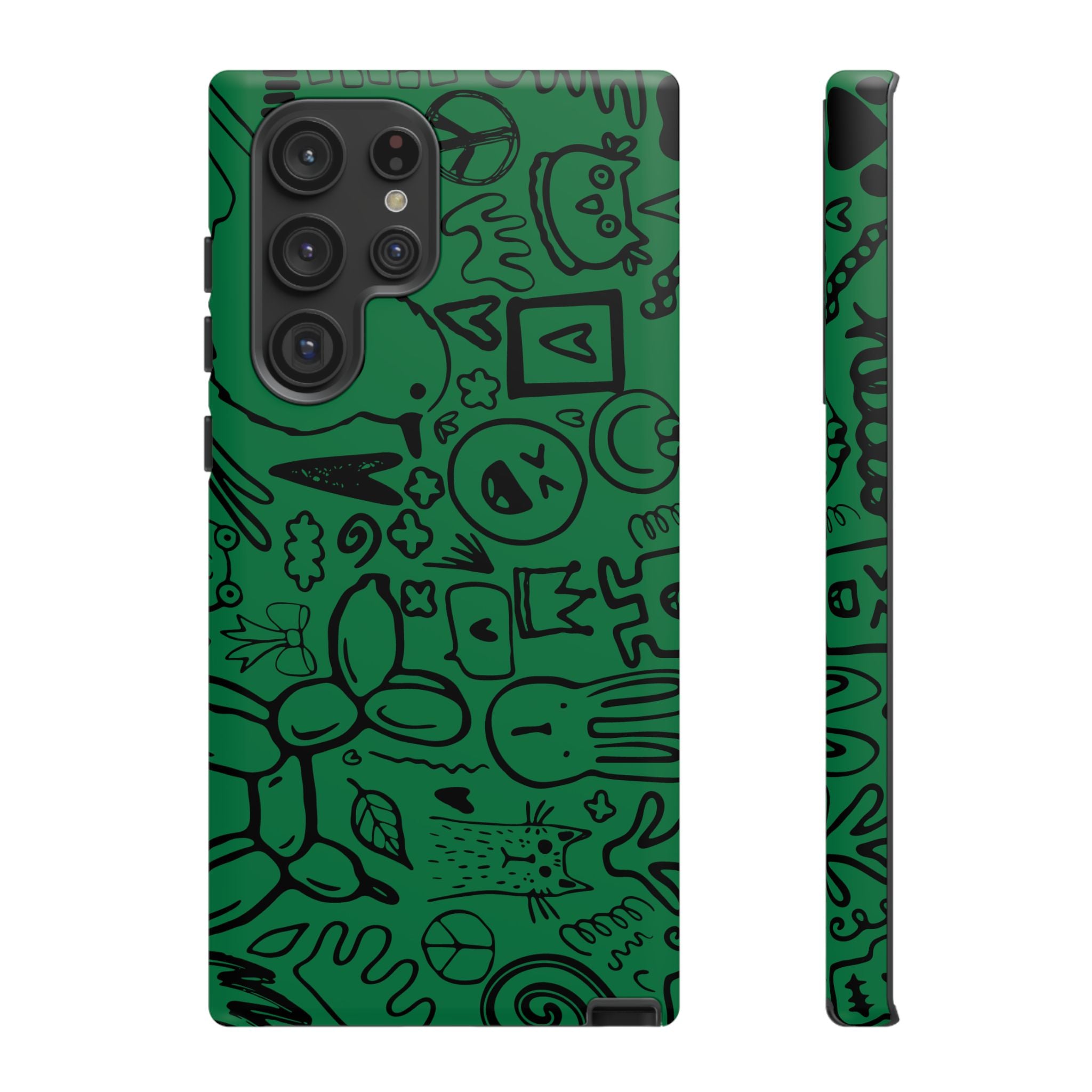 Playful Phone Case, Vibrant Green Tough Case, Quirky Graphic Design, Unique Gift for Kids, Fun Accessories, Christmas, Birthday