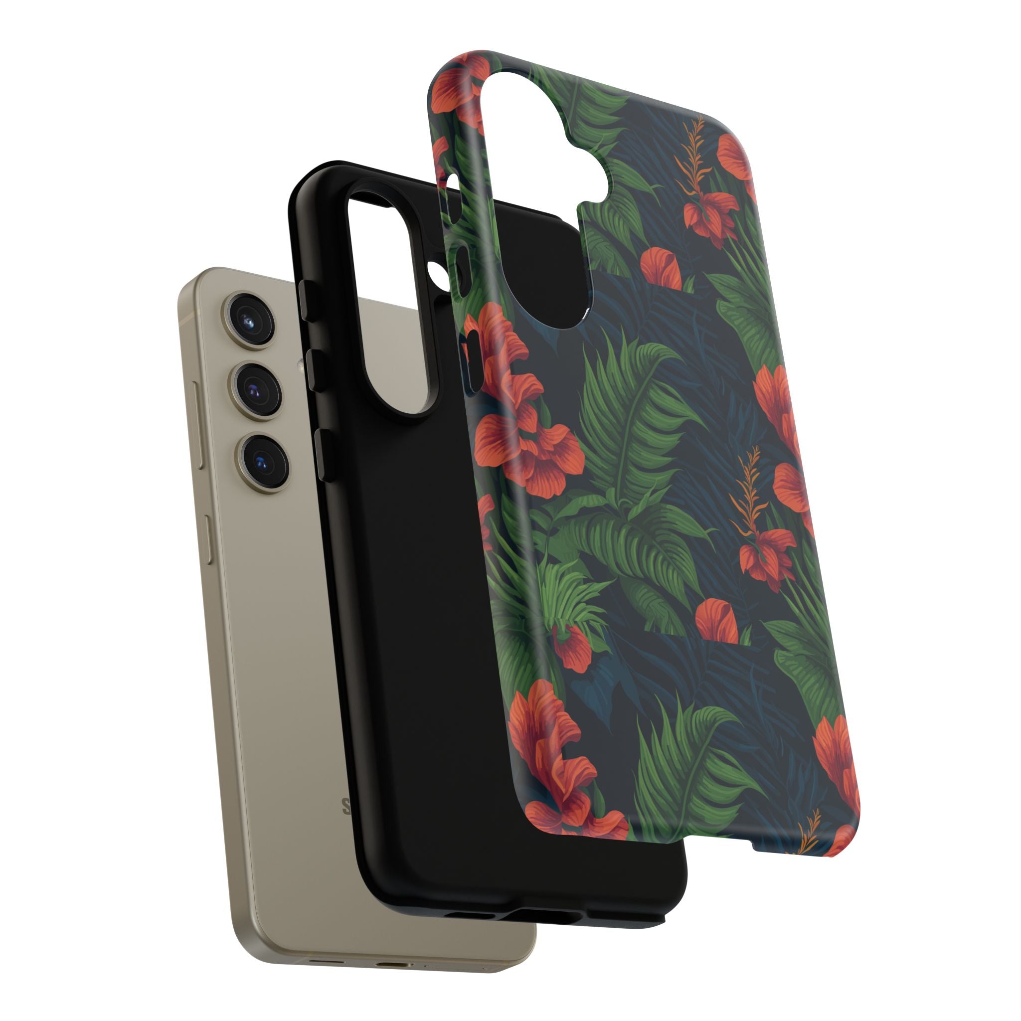 Tropical Phone Case with Floral Design, Eco-Friendly Protection for Summer Vibes, Ideal Gift for Nature Lovers, Vibrant Background