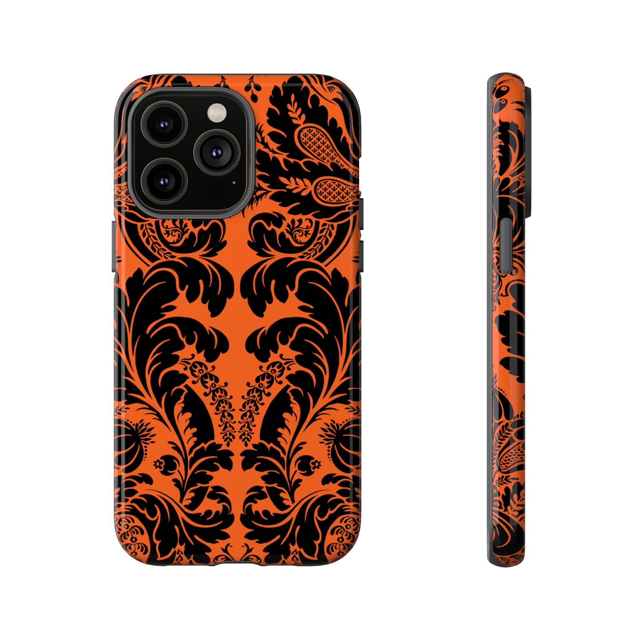 Elegant Phone Case with Orange Floral Design | Tough Cases, Smartphone Cover, Gift for Her, Floral Patterns, Stylish Accessories