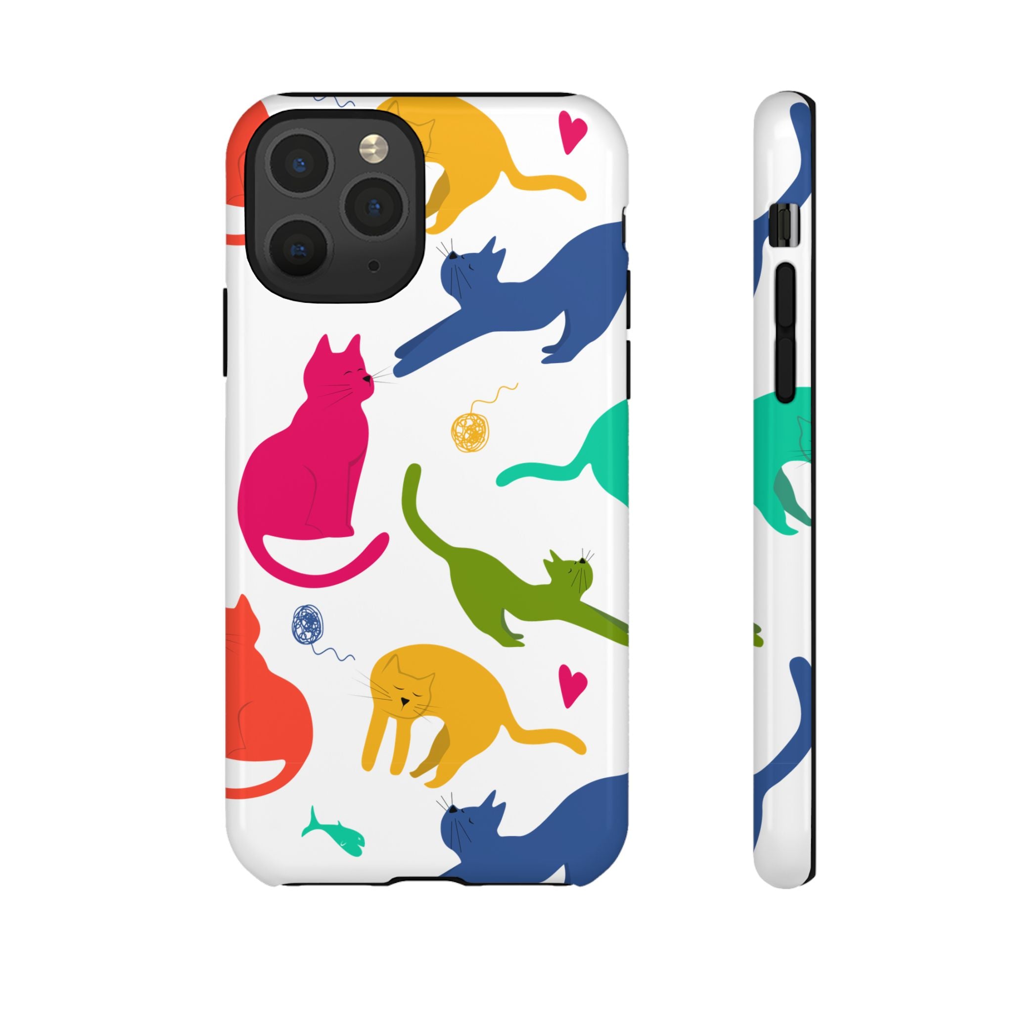 Colorful Cat Phone Case, Fun Pet Lover Gift, Tough Phone Cover, Cute Cat Accessories, Animal Theme Decor