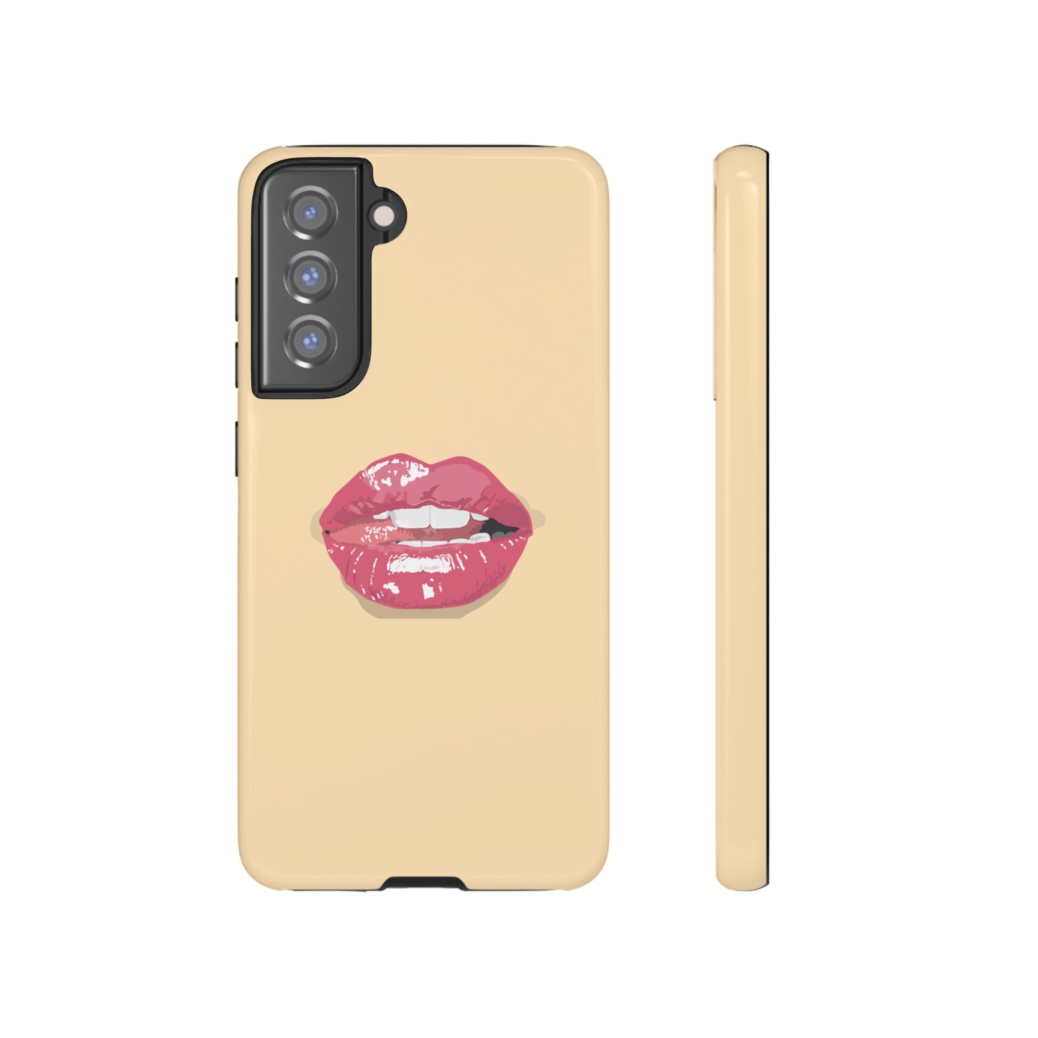 Stylish Phone Case with Lip Print, Trendy Mobile Cover, Fashion Accessory, Gift for Her, Cute Cell Phone Case