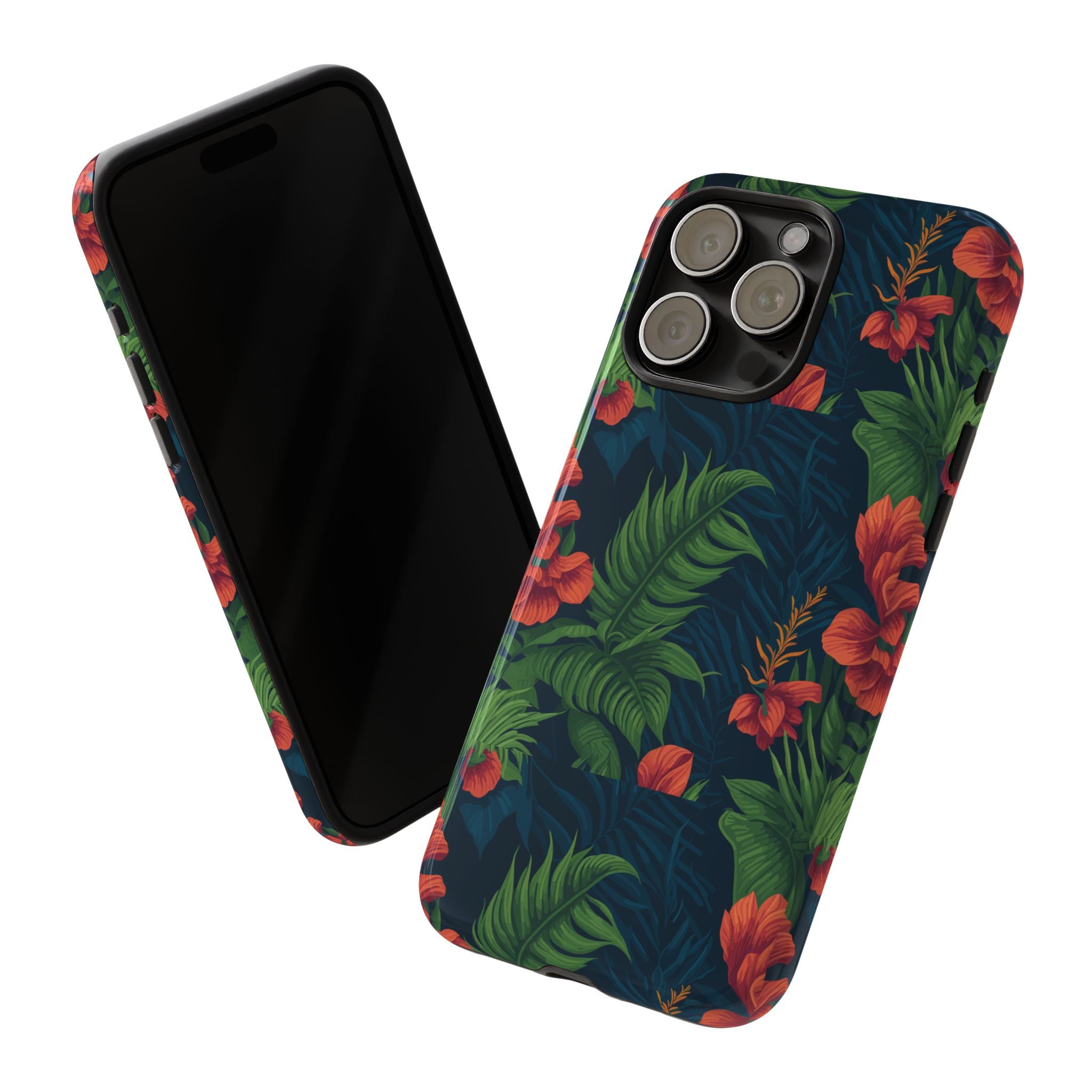 Tropical Phone Case with Floral Design, Eco-Friendly Protection for Summer Vibes, Ideal Gift for Nature Lovers, Vibrant Background