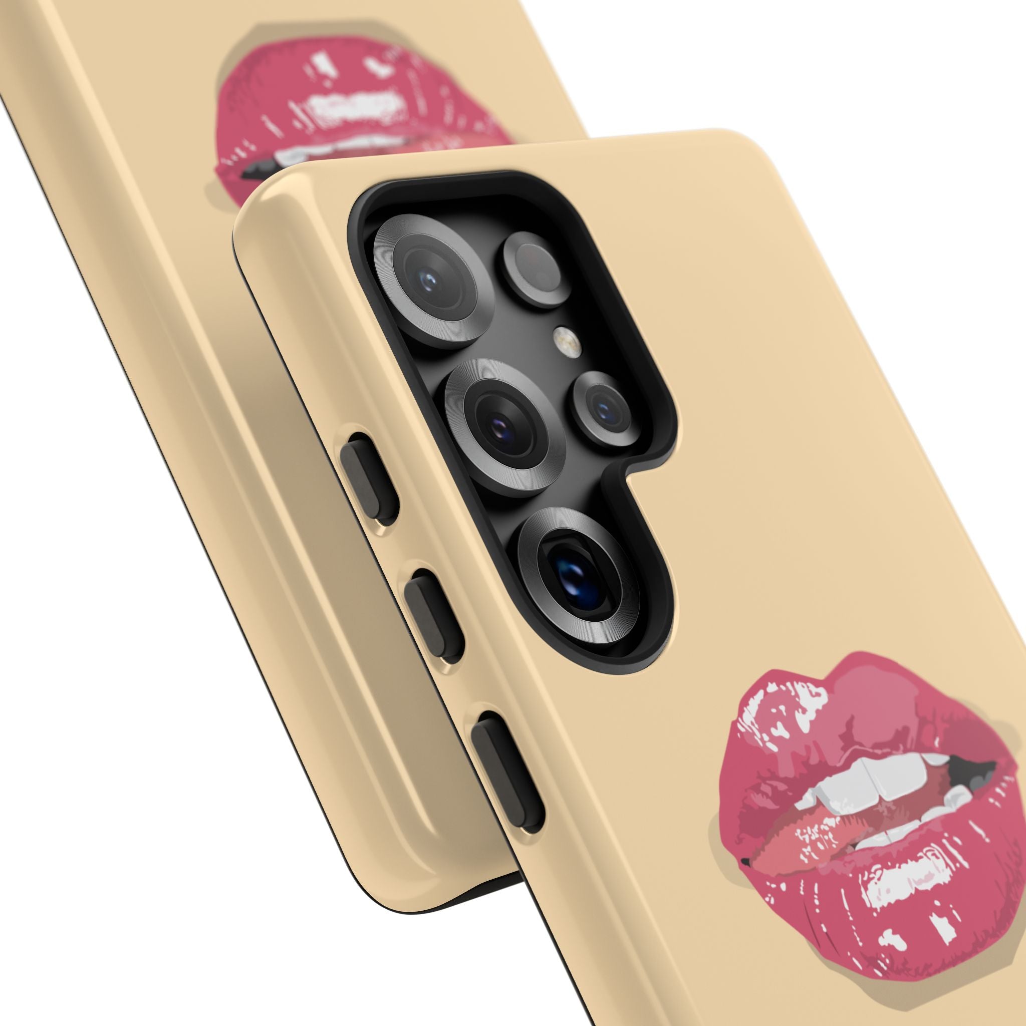 Stylish Phone Case with Lip Print, Trendy Mobile Cover, Fashion Accessory, Gift for Her, Cute Cell Phone Case