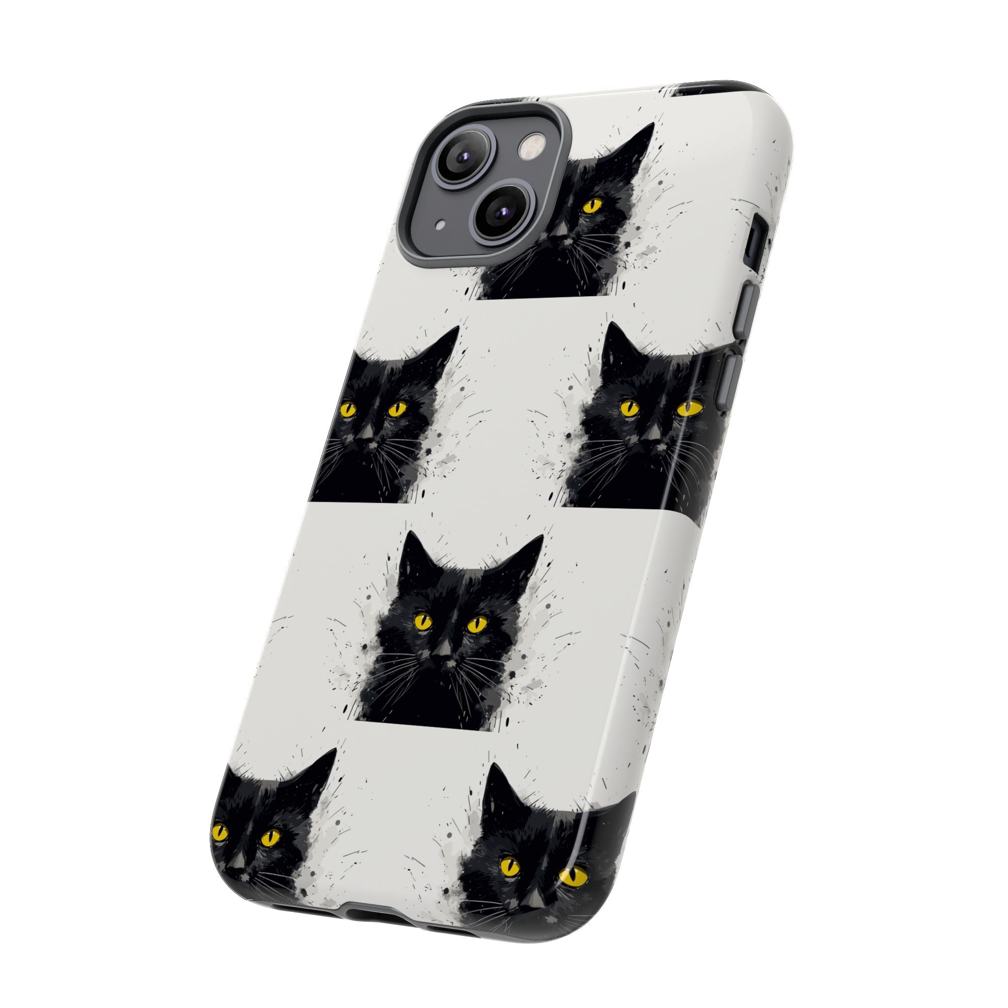 Black Cat Phone Case, Tough Cases, Cat Lover Gift, Unique Design, Halloween, Animal Accessories, Custom Phone Cover