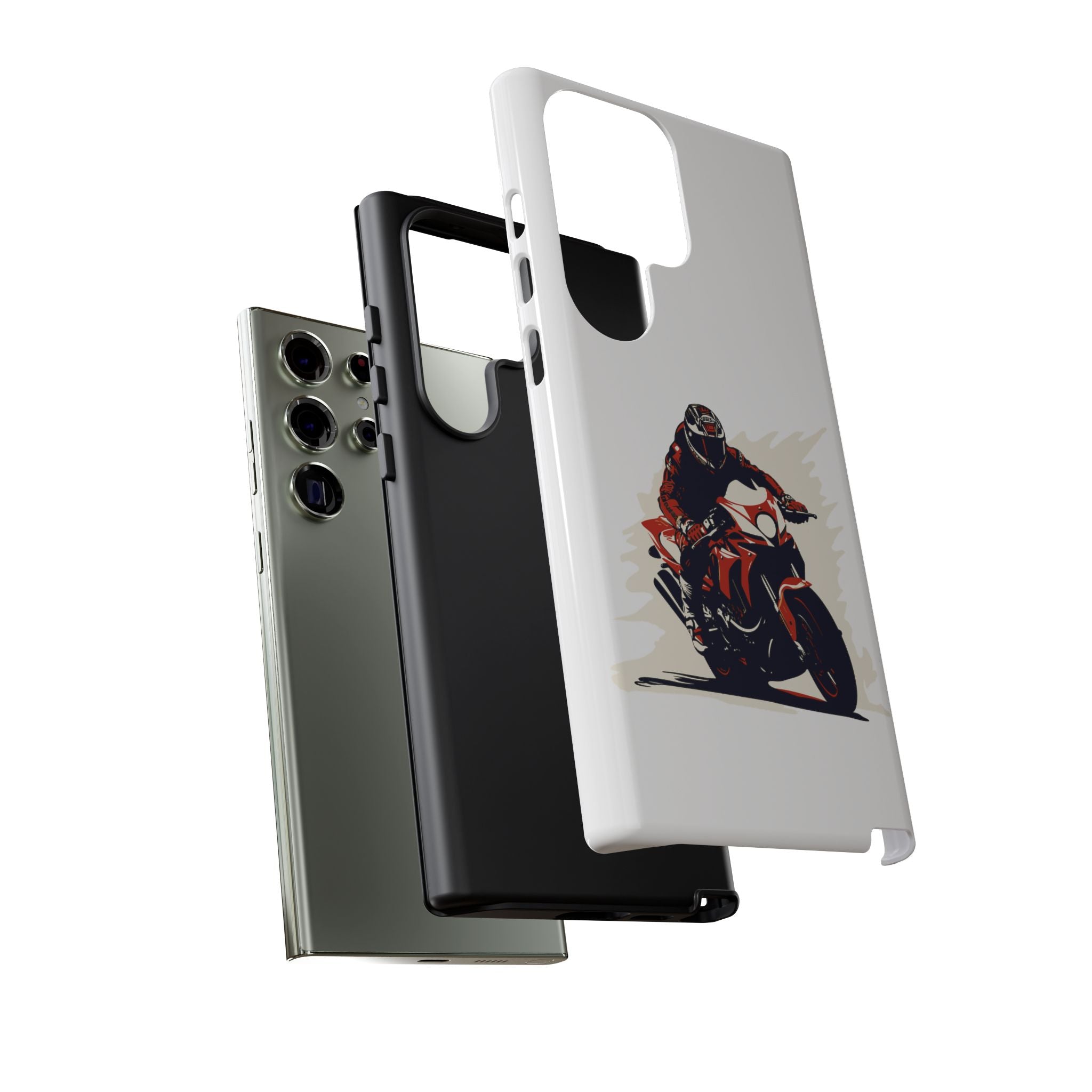 Motorcycle Phone Case, Tough Cases for Riders, Biker Accessory, Gifts for Motorcyclists, Red Bike Design